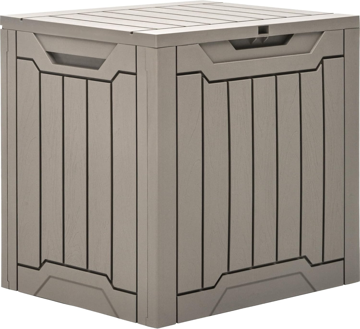 YITAHOME 120 Gallon Outdoor Storage Deck Box with Cushion, Large Resin Patio Storage for Outdoor Pillows, Garden Tools and Pool-Supplies, Waterproof, Lockable (Taupe)