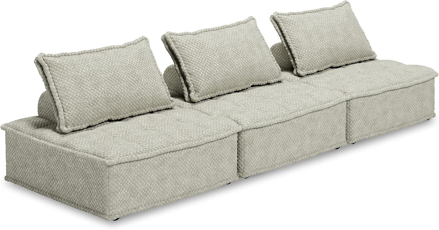 Signature Design by Ashley Bales Low Profile Floor Seating Accent Chair, Gray