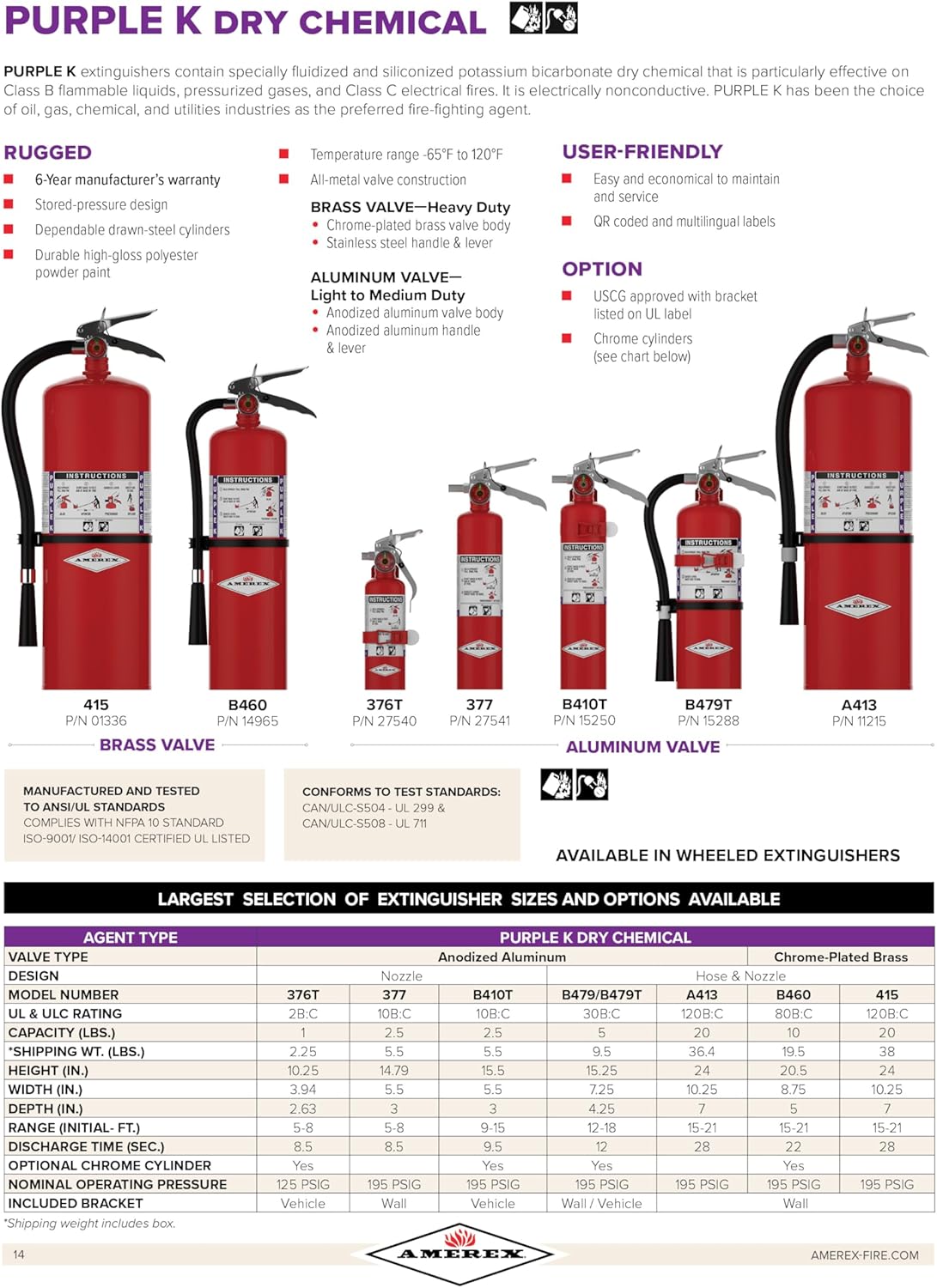 Amerex B479T - 5 lb. Purple K Fire Extinguisher with Strap