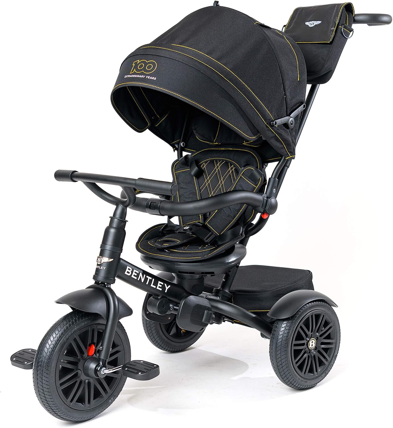 Bentley Kids Trike, All Terrain Toddler Bike 6-in-1, Officially Licensed & Designed by Bentley Motors UK, Baby Tricycle is a Compelling Statement of Performance & Luxury, Onyx Black (6m-5y+)