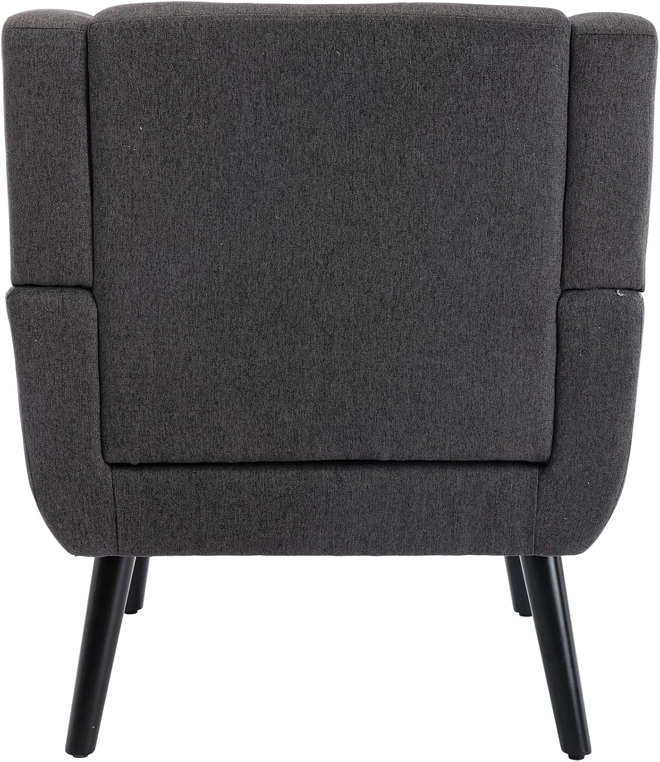Accent Armchair, Living Room Chairs with Curved Back, Velvet Cushion, 250 Lbs Weight Capacity Ergonomics Accent Chair, Upholstered Single Sofa for Bedroom Dark Gray As Shown