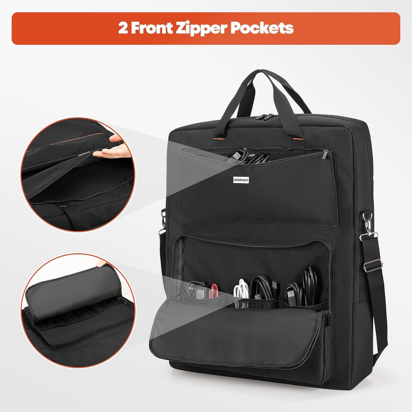 Solar Panel Storage Bag, Solar Panel Carrying Case Compatible with Anker SOLIX PS100 PS200, Solar Panel Carrier Protective Case for 2 Panels, Solar Panel Bag with Pockets & Handles, Bag Only