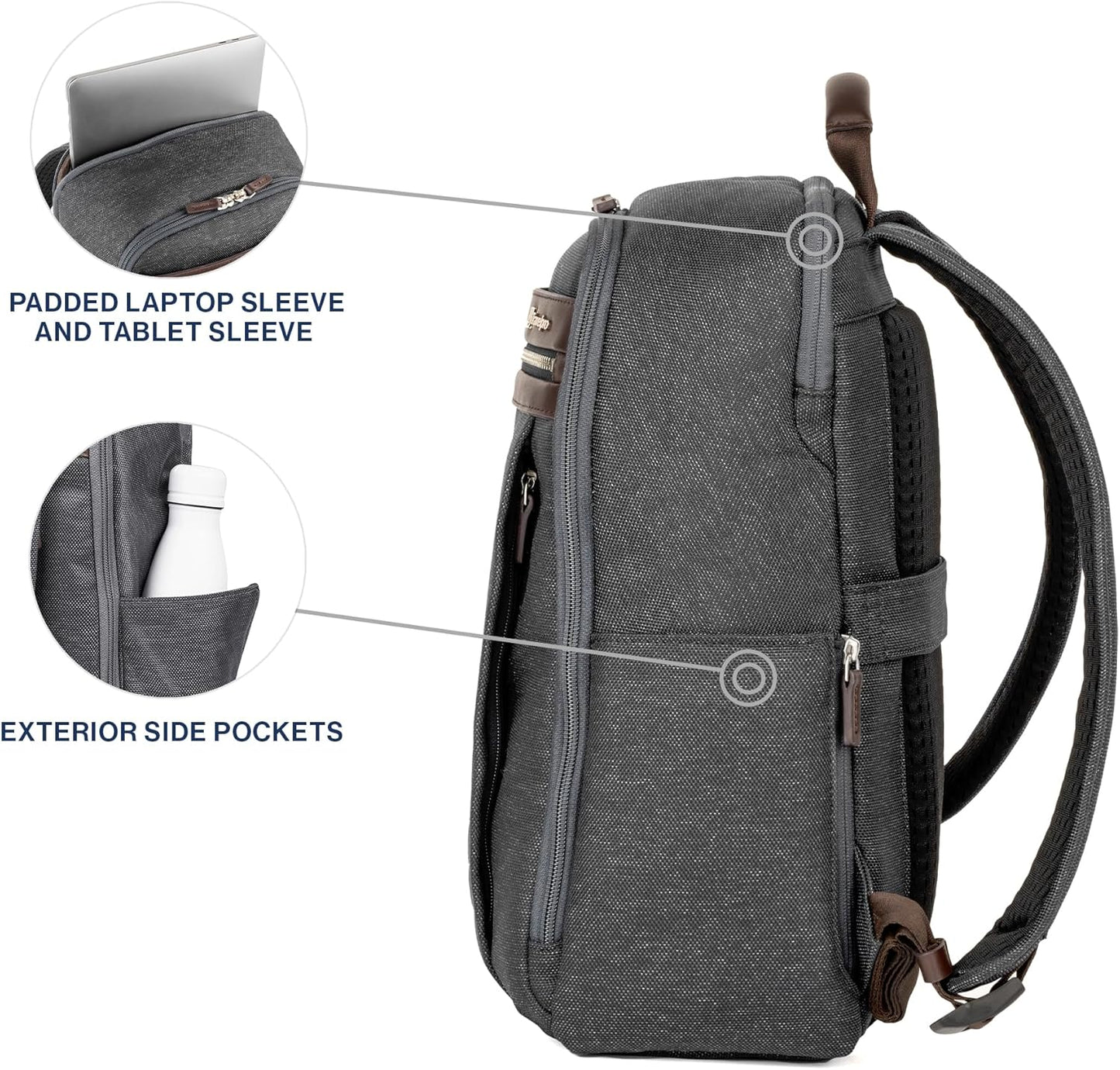 Travelpro Platinum Elite Slim Laptop Travel Backpack, Fits up to 16 Inch Laptop, Business, Water Resistant, Men and Women, Vintage Grey
