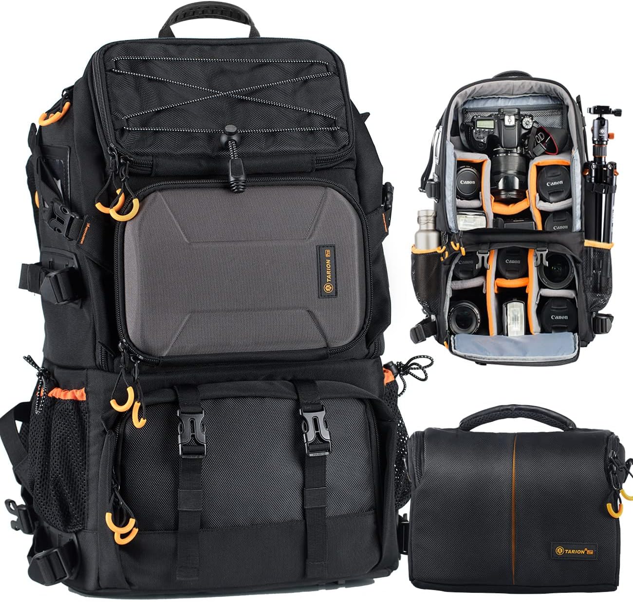 TARION Large Camera Backpack for Photographers - 35L Expandable DSLR Waterproof Camera Bag with 16" Laptop Compartment & Side Access & Adjustable Waist Strap & Rain Cover (Xprober)