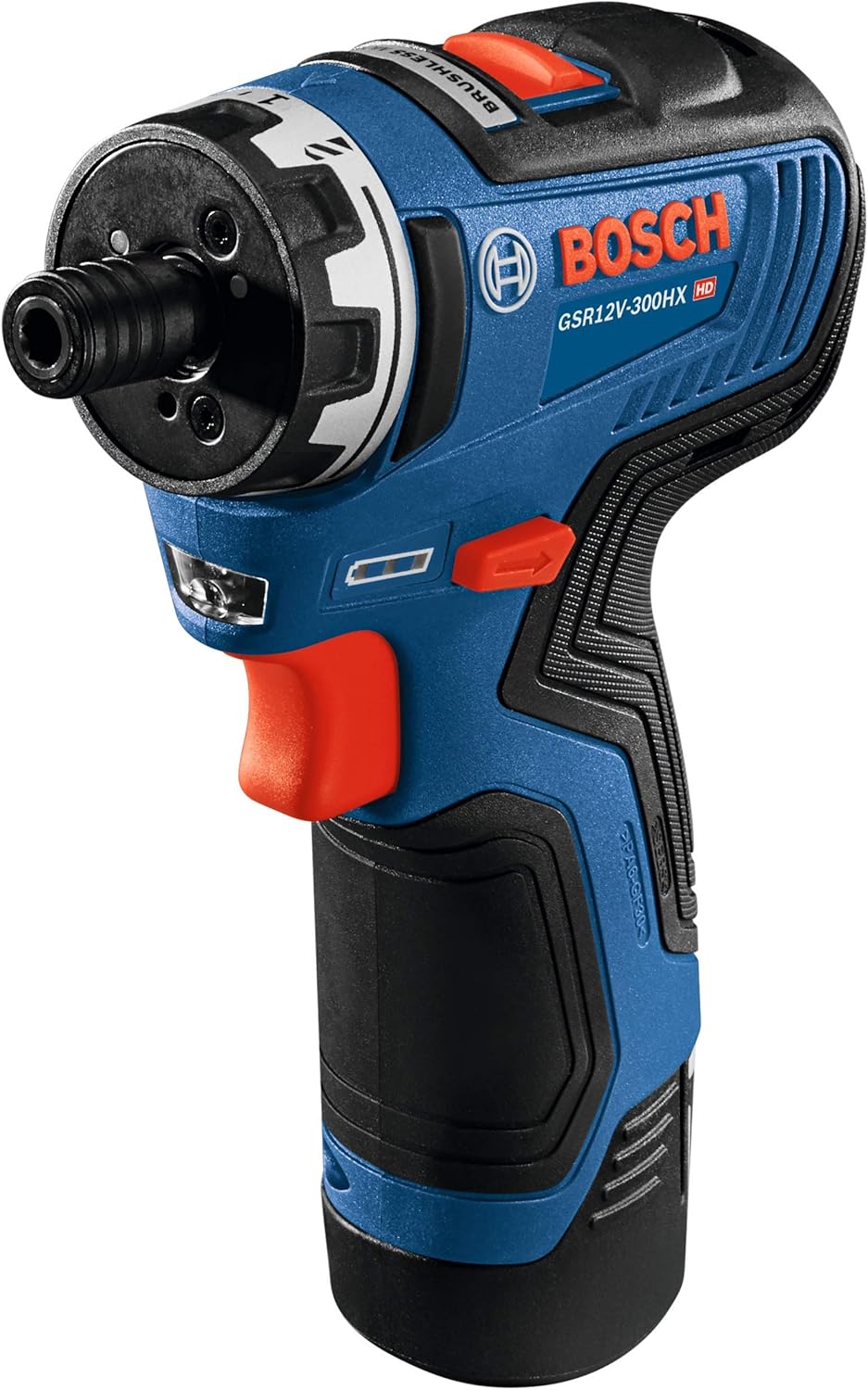 BOSCH GSR12V-300HXB22 12V Max Brushless 1/4 In. Hex Two-Speed Screwdriver Kit with (2) 2.0 Ah Batteries