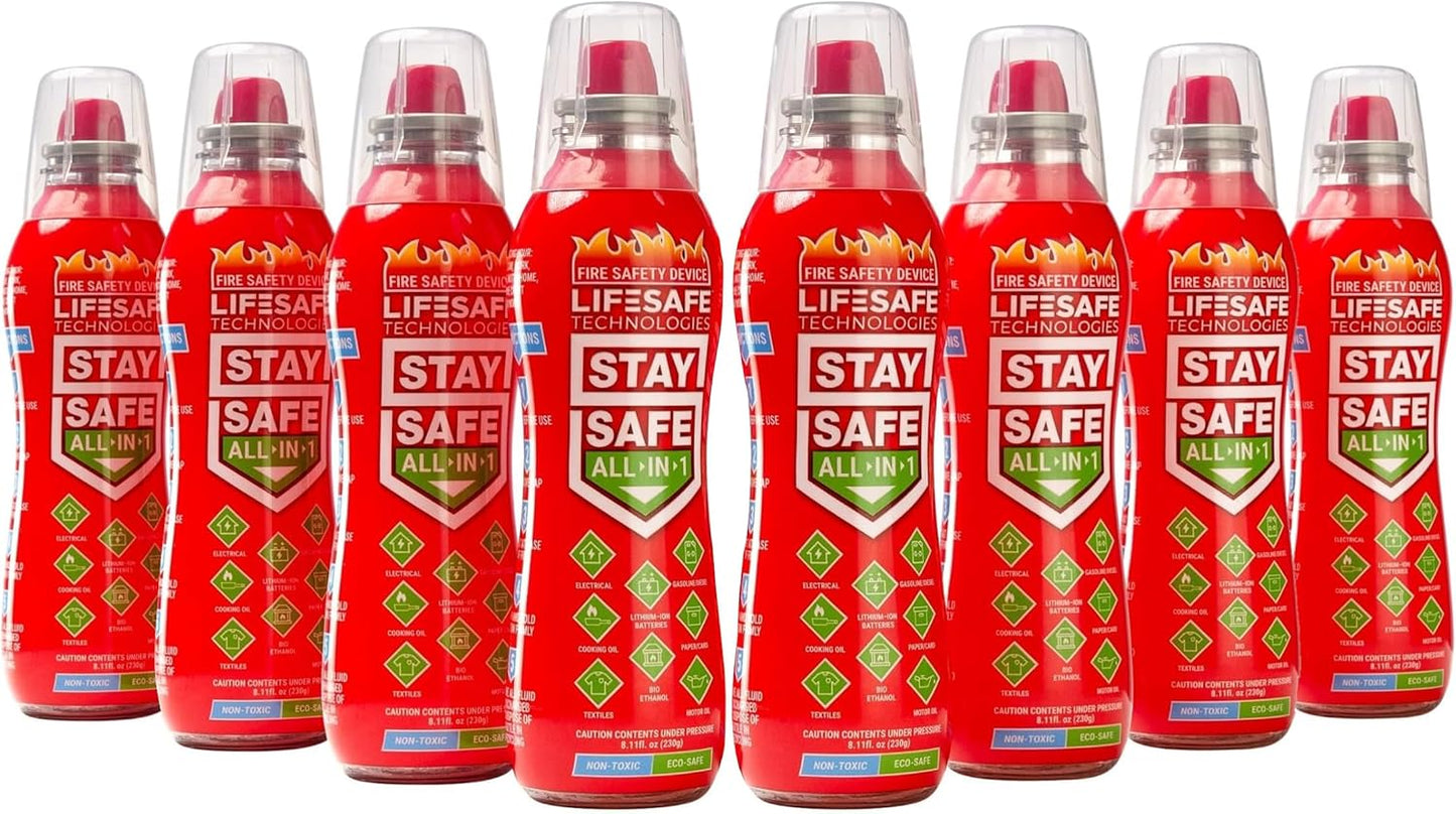 StaySafe All-in-1 Portable Fire Extinguishing Spray By LifeSafe Technologies | Compact Fire Extinguisher For 10 Types of Fires | Non-Toxic, Non-Hazardous & Eco-Friendly