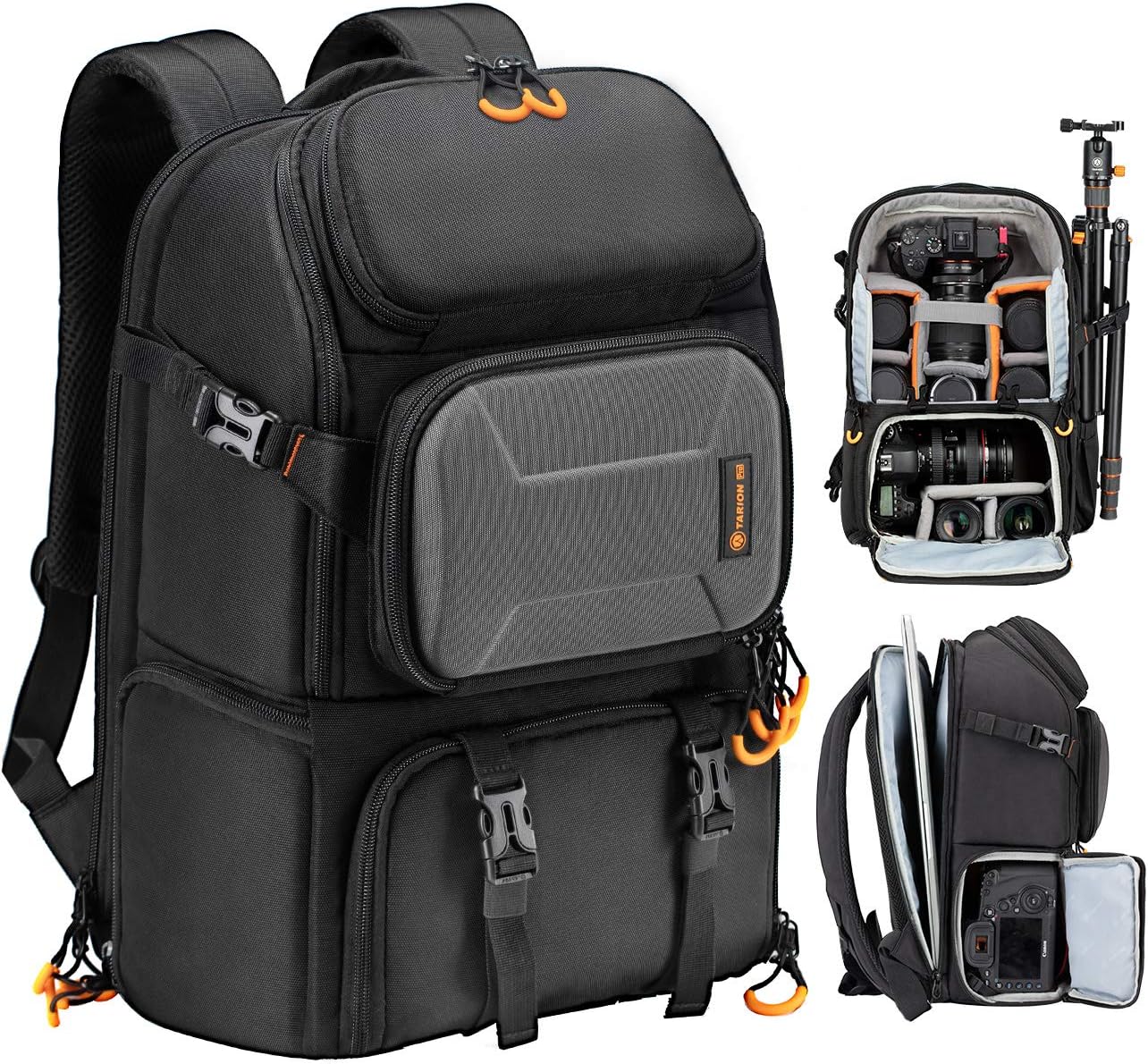 TARION Large Camera Backpack for Photographers - 35L Expandable DSLR Waterproof Camera Bag with 16" Laptop Compartment & Side Access & Adjustable Waist Strap & Rain Cover (Xprober)
