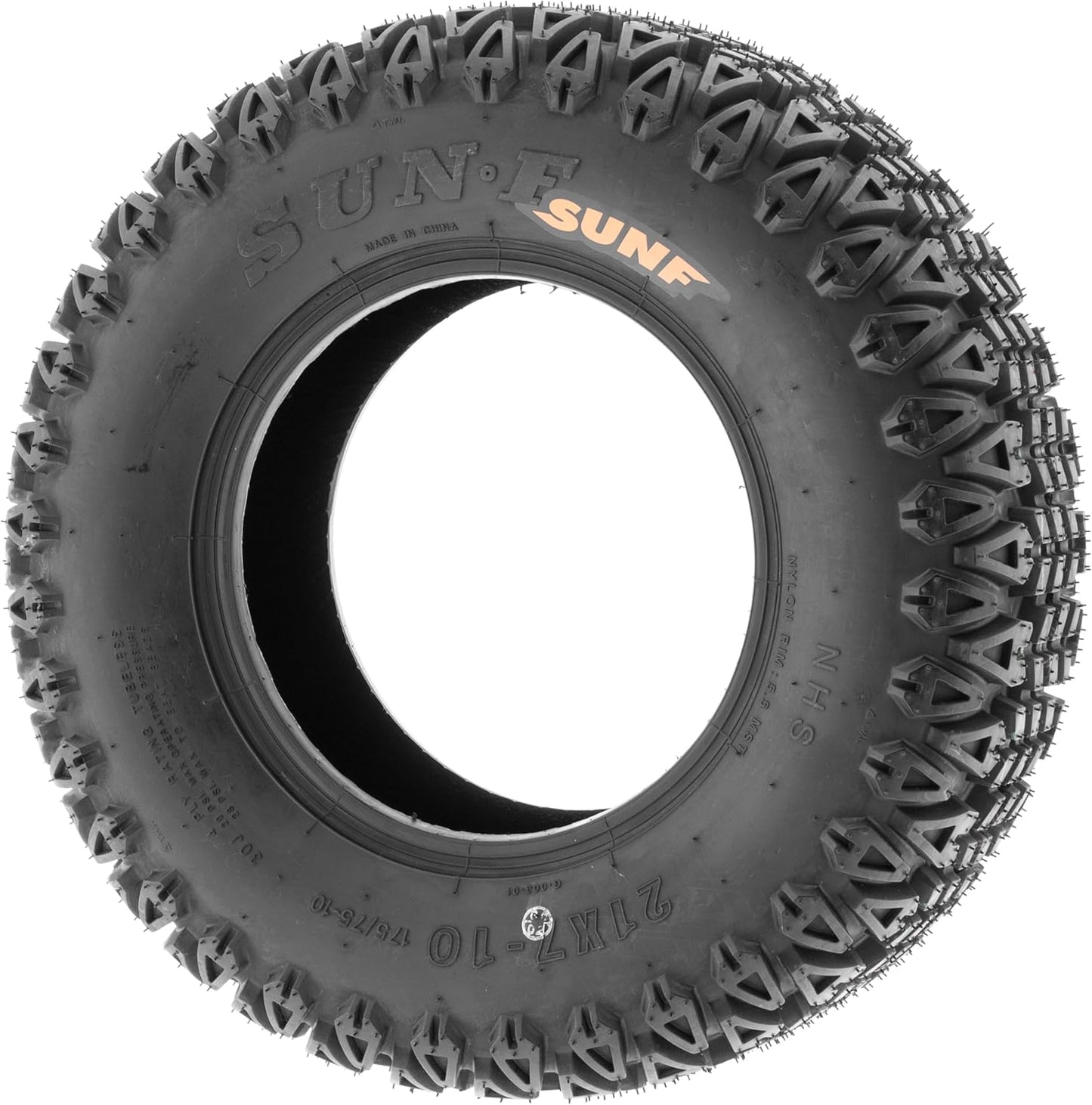 SUNF,SunF 21x7-10 UTV Tire 21x7x10 Gof Cart Lawn Mower 4 PR G003-PAIR of 2,black(LCF1|G003|210710||x2)