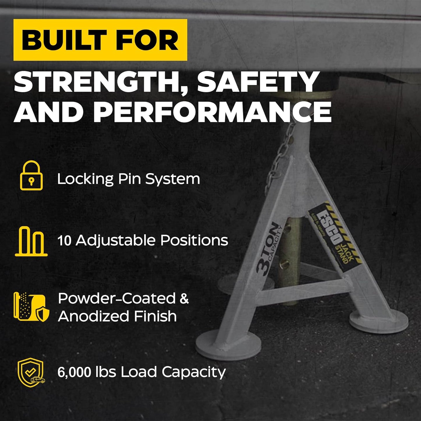 3 Ton Performance Jack Stands, Pair