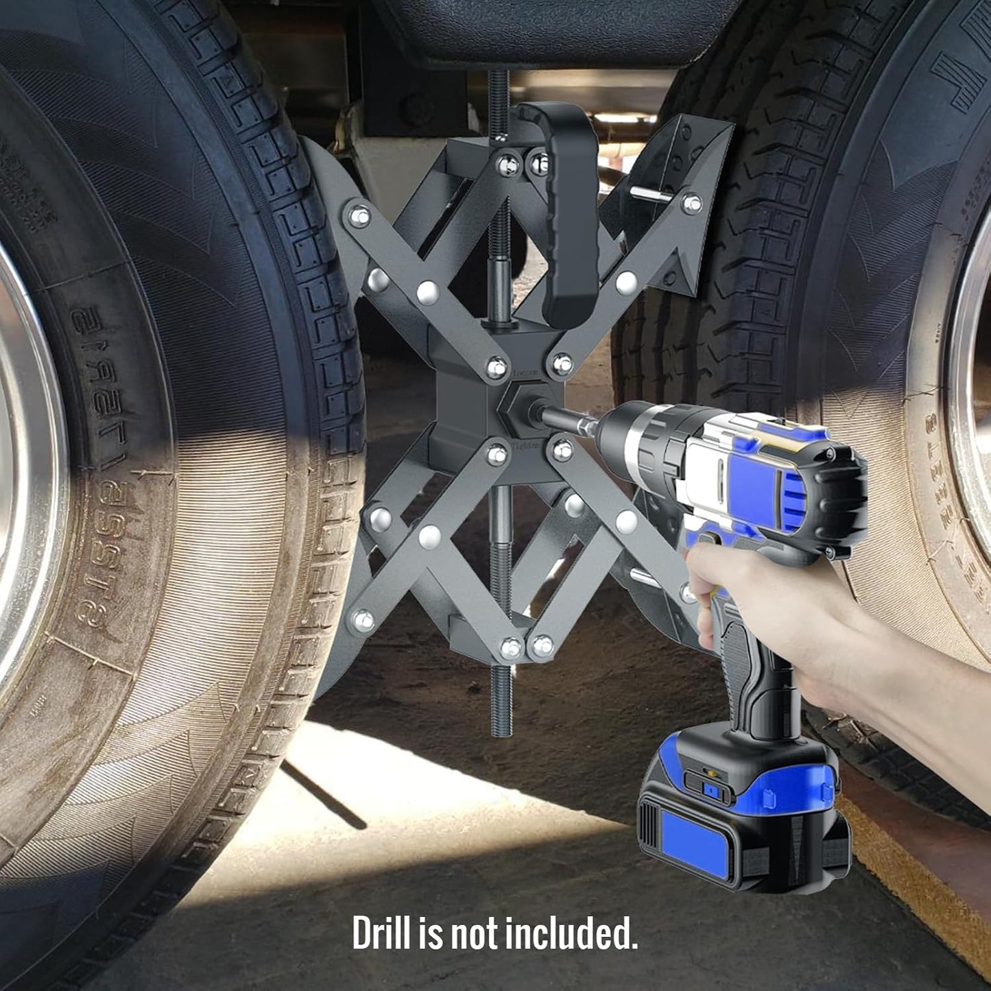 AUH X-Shaped RV Stabilizer Wheel Chock (Allows Drilling for Adjustment) Travel Trailer Stabilizers, Anti-Motion Tire RV Accessories for Tandem Axle RV Trailer Camping - 2 Pack (Black)