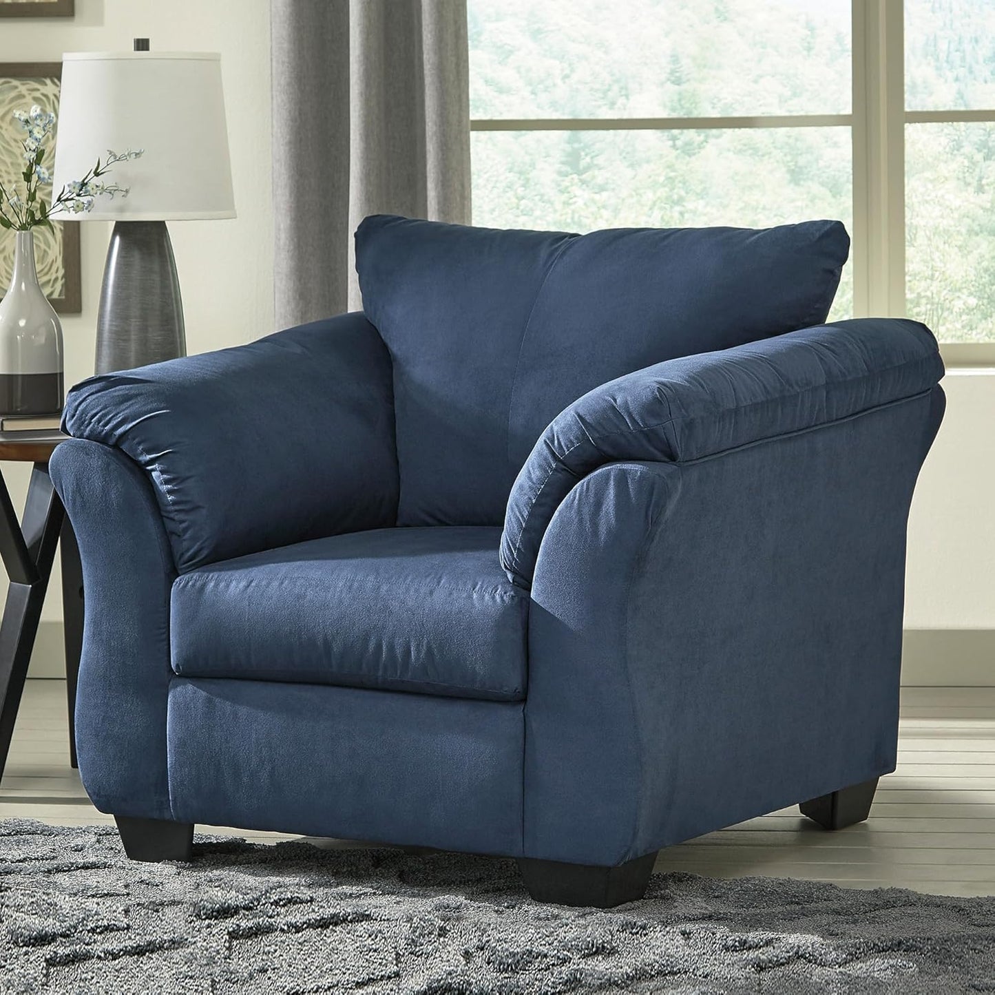 Signature Design by Ashley Darcy Casual Plush Chair, Dark Blue