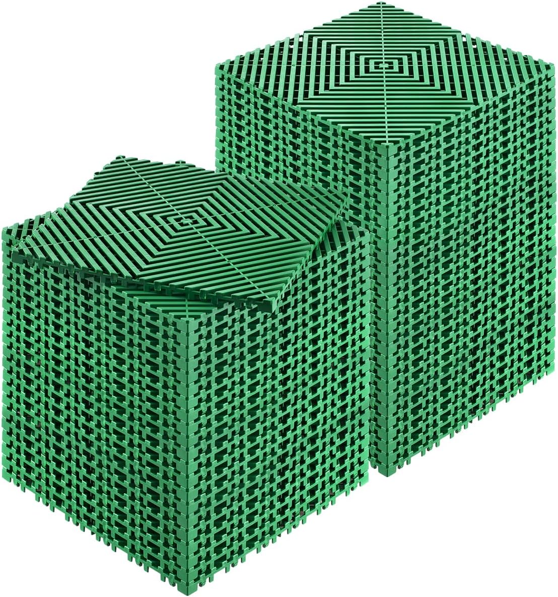 VEVOR Interlocking Drainage Mat, 12” x 12” Modular Interlocking Cushion, 50 Pcs Splicing Drainage Mats, Non-Slip Black PP Drainage Floor Tile and Shower Mat, for Garage, Garden, Kitchen & Outdoor
