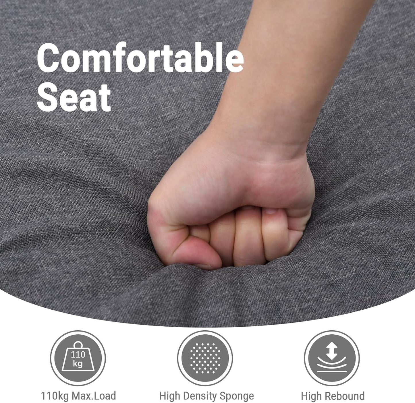 vidaXL Manual Recliner Chair for Adults, Single Home Theater Seating with Lumbar Support & Adjustable Backrest/Footrest, Modern Reclining Sofa for Living Room, Black Fabric