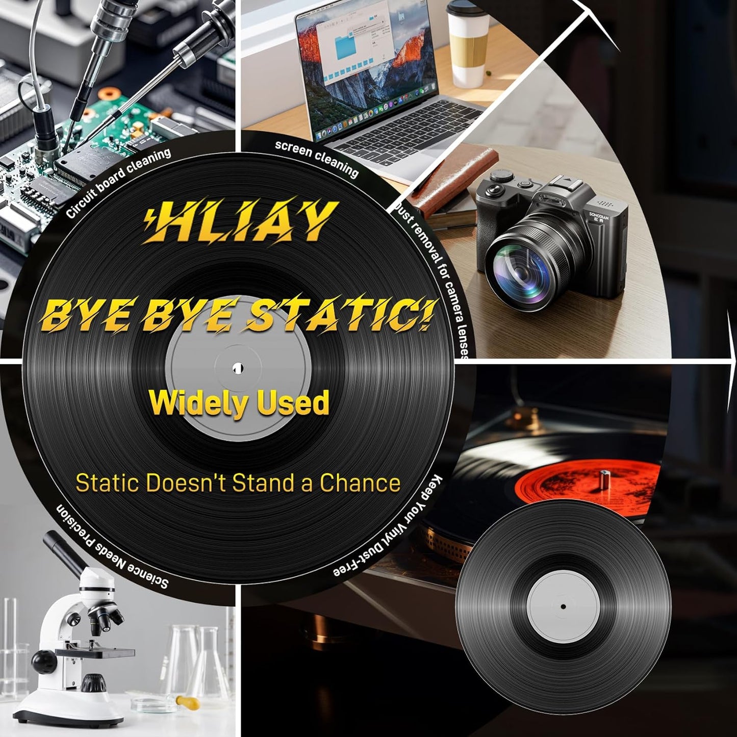 Anti Static Gun, Static Neutralizer Gun for Vinyl Records Camera Lens & Electronics, Instant Static Electricity Remover Tool for Dust-Free Playback, Antistatic gun, Film Cleaning 5 Year Warranty