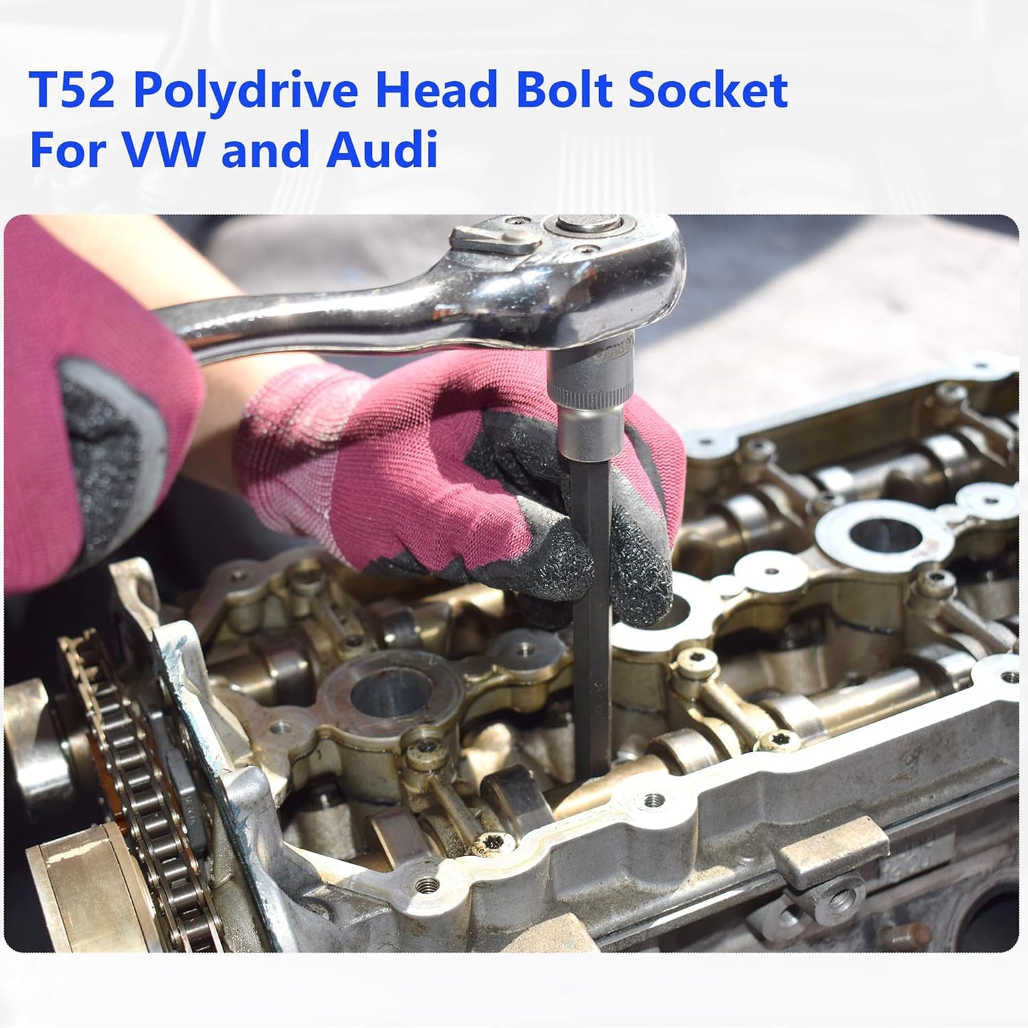 Camshaft Alignment Locking Timing Tool Kit, Compatible with Audi VW 2.0 FSI/TFSi Petrol Engine T10252 T10115 T10020 with T52 T40080 Socket