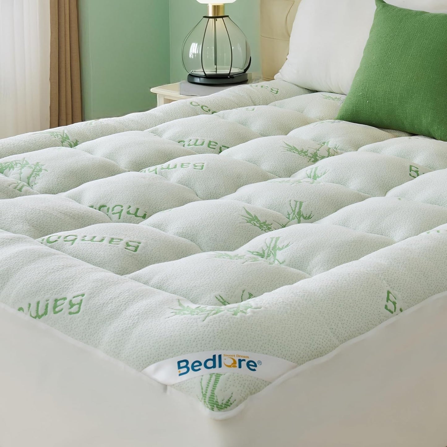 BEDLORE King Mattress Topper Viscose Derived from Bamboo, Thick Pillow Top Mattress Pad with Stretchable Pockets for 6"-18" Mattress, Soft Breathable Mattress Topper for Back Pain Relief(Dark Gray)