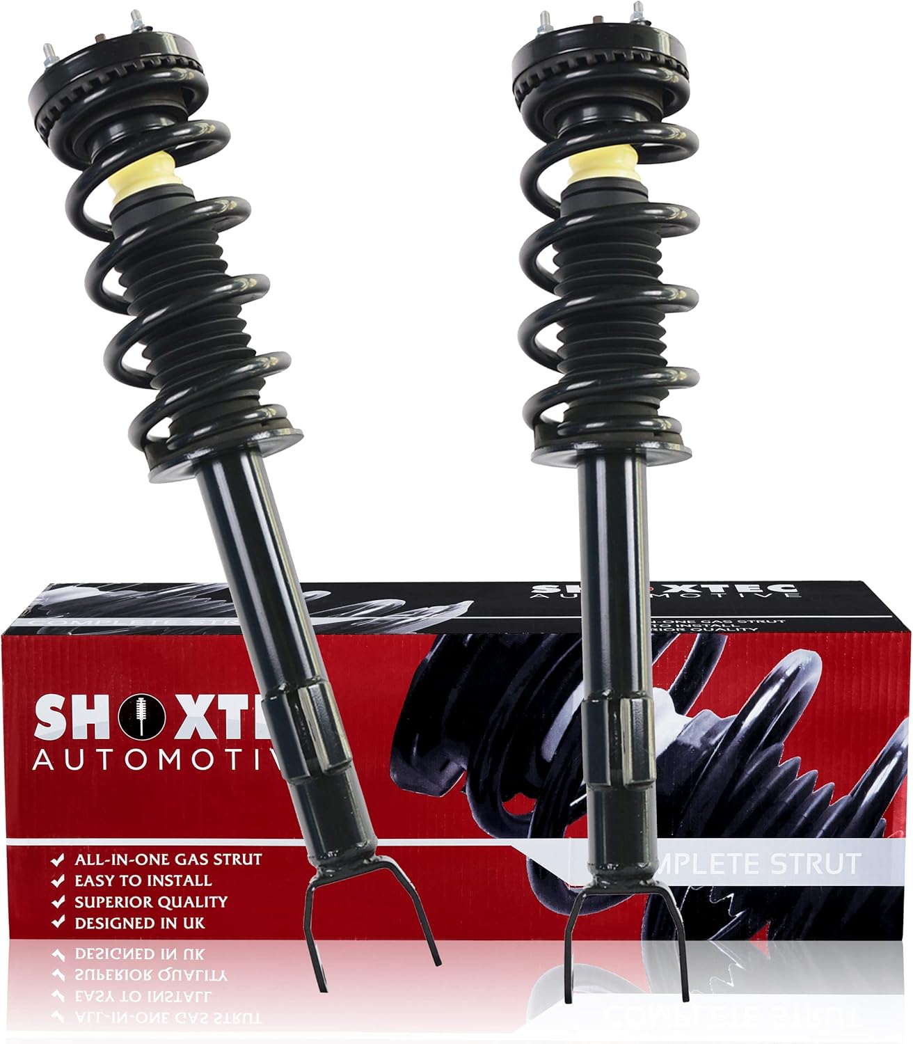 Shoxtec Front Pair Complete Struts Assembly Replacement for 2012-2014 Dodge Challenger 2012-2014 & 2018 Dodge Charger RWD ONLY Coil Spring Assembly Shock Absorber Repl. part no. 472665