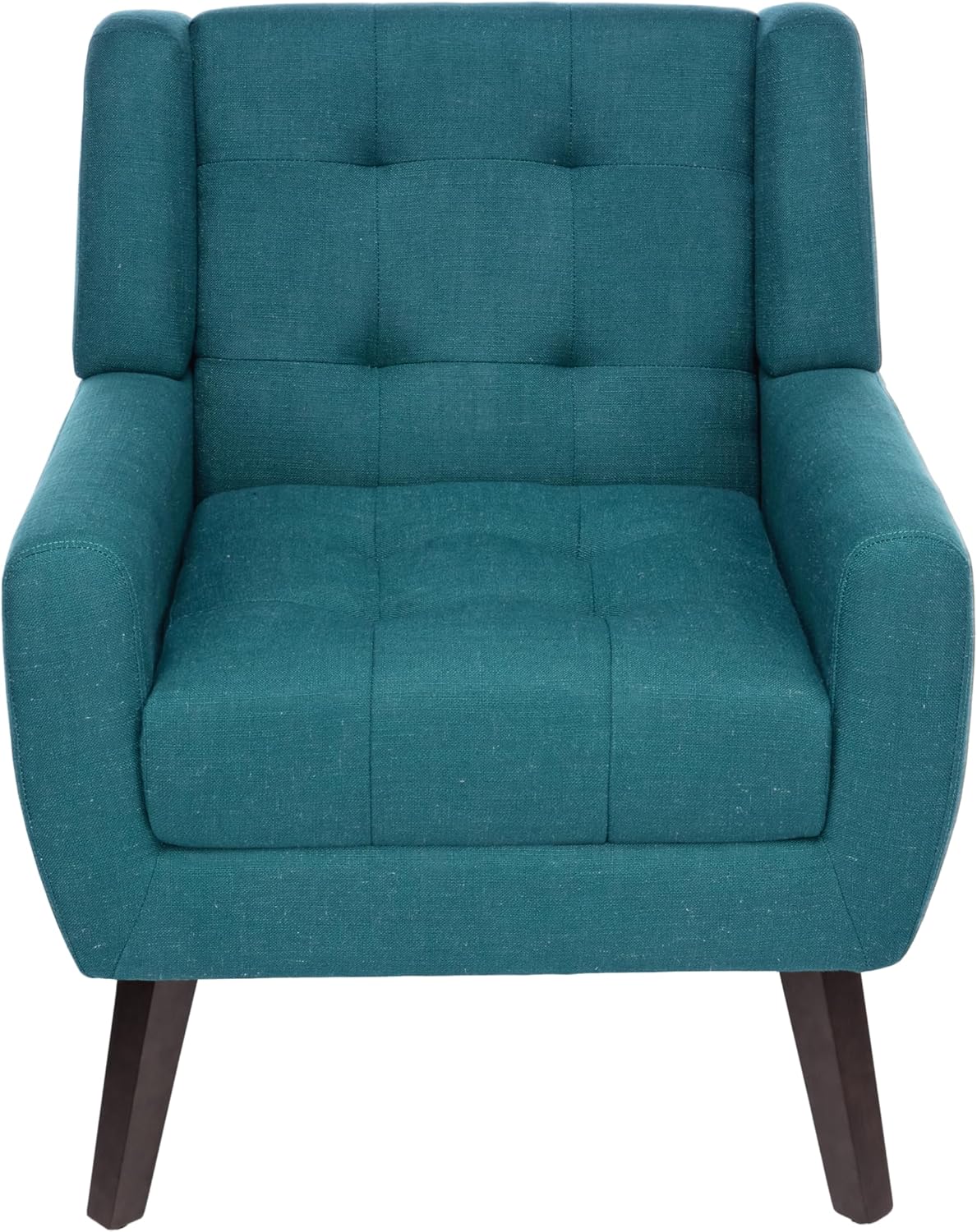 Accent Chairs Set of 2, Modern Fabric Upholstered Armchairs for Living Room, Comfy Arm Chairs Tufted Back and Solid Wood Legs for Bedroom Office Room (Light Blue)