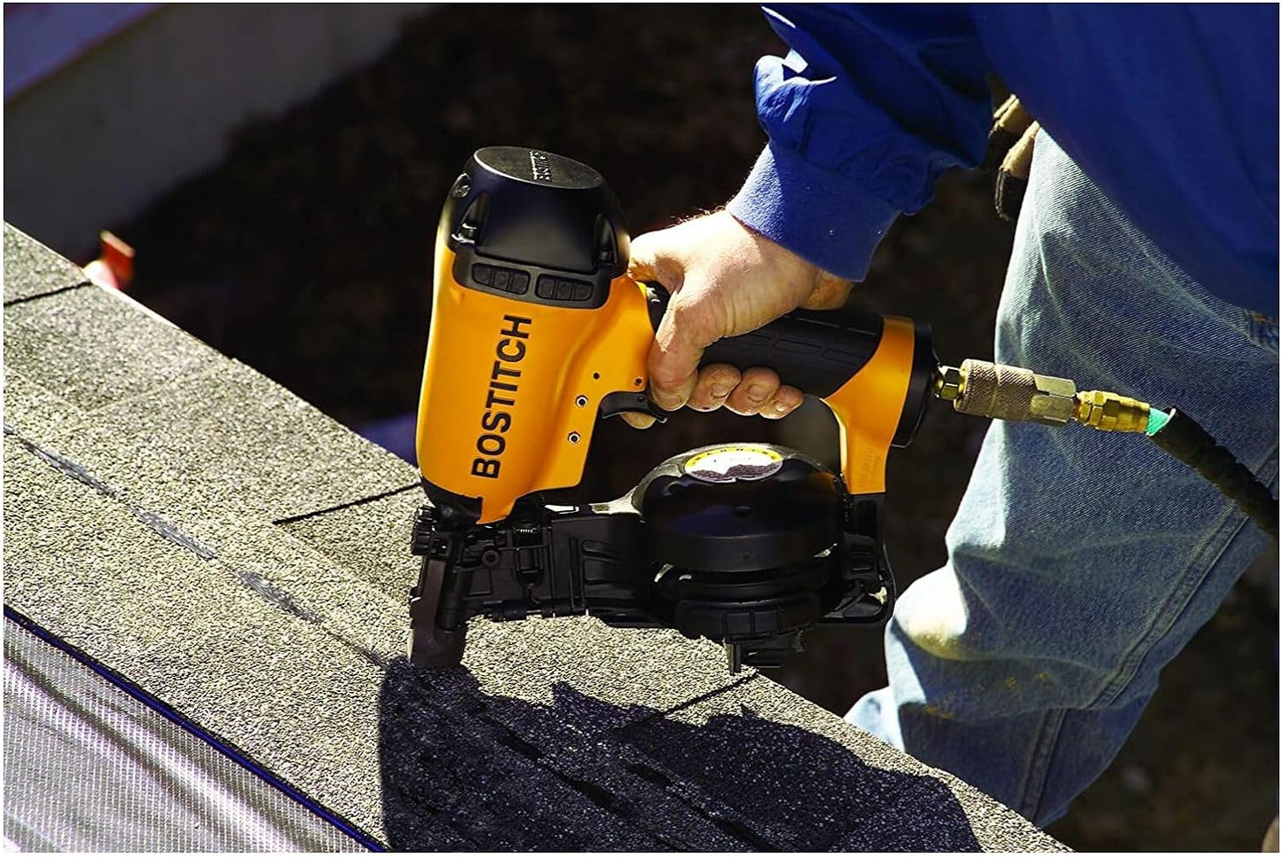 BOSTITCH Coil Roofing Nailer, Roofing Nail Gun, Fast Reloading, 3/4-Inch to 1-3/4-Inch (RN46)