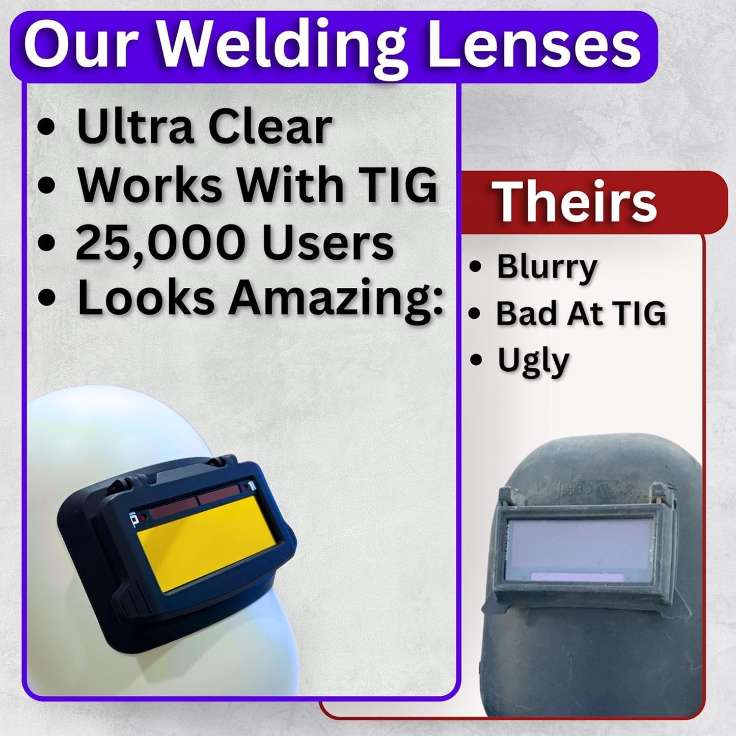 The King Single 2.0 | Shade 10 Gold Auto Darkening Welding Lens | 20A TIG Rating - No Flashing | 2" X 4.25" X 0.2" | Extremely Clear Gold Welding Lens - Blue Puddle | Ridge Products Royal Series 2.0