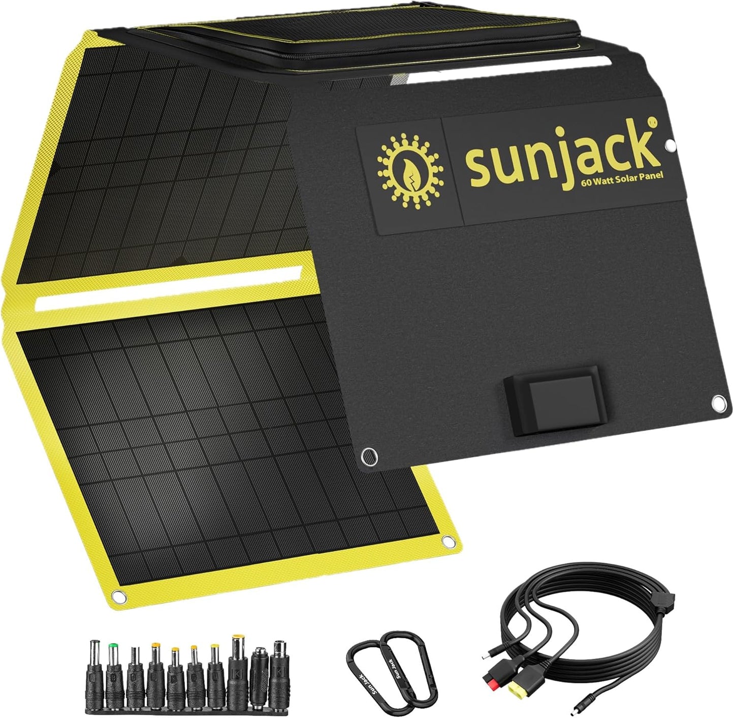 SunJack – 25 Watt Foldable Solar Panel, ETFE Monocrystalline Portable Solar Panel with USB-C and USB-A, IP67 Waterproof Solar Panels for Camping, Backpacking, Hiking and Travel