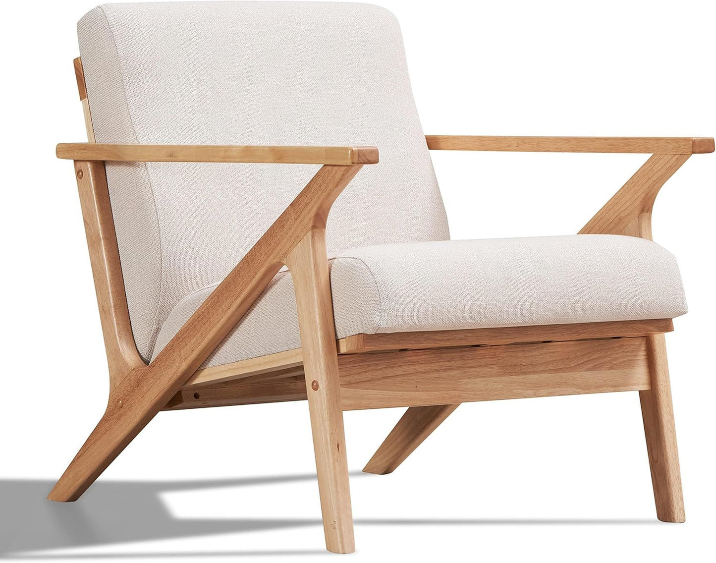 Zola Mid Century Modern Accent Chair Arm Chair, Living Room Furniture, Gold Velvet/Walnut