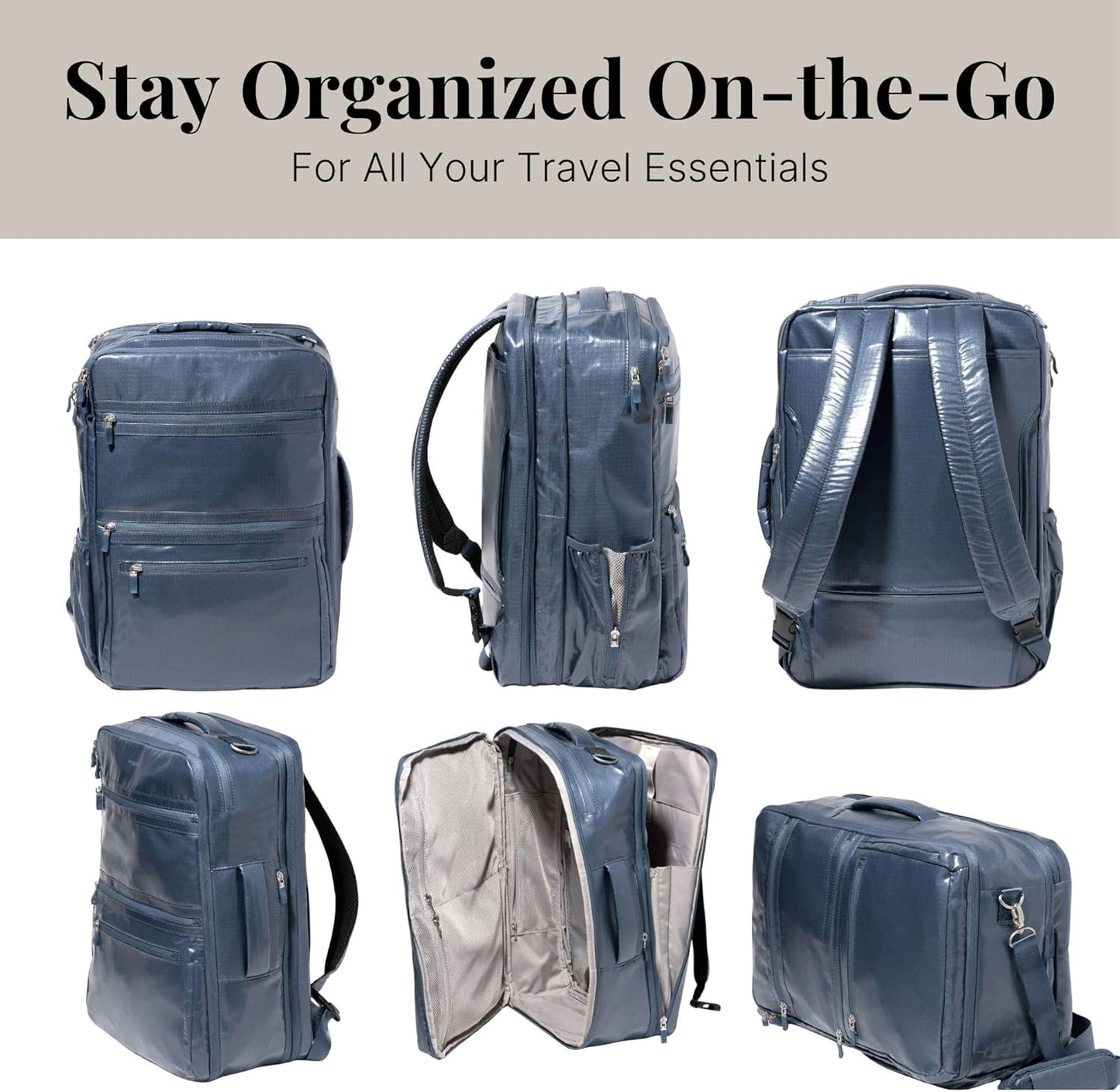 Baggallini Modern Convertible Travel Backpack - Lightweight 11.8"x17.7"x 8.5" Duffel Weekender w/Laptop Pocket