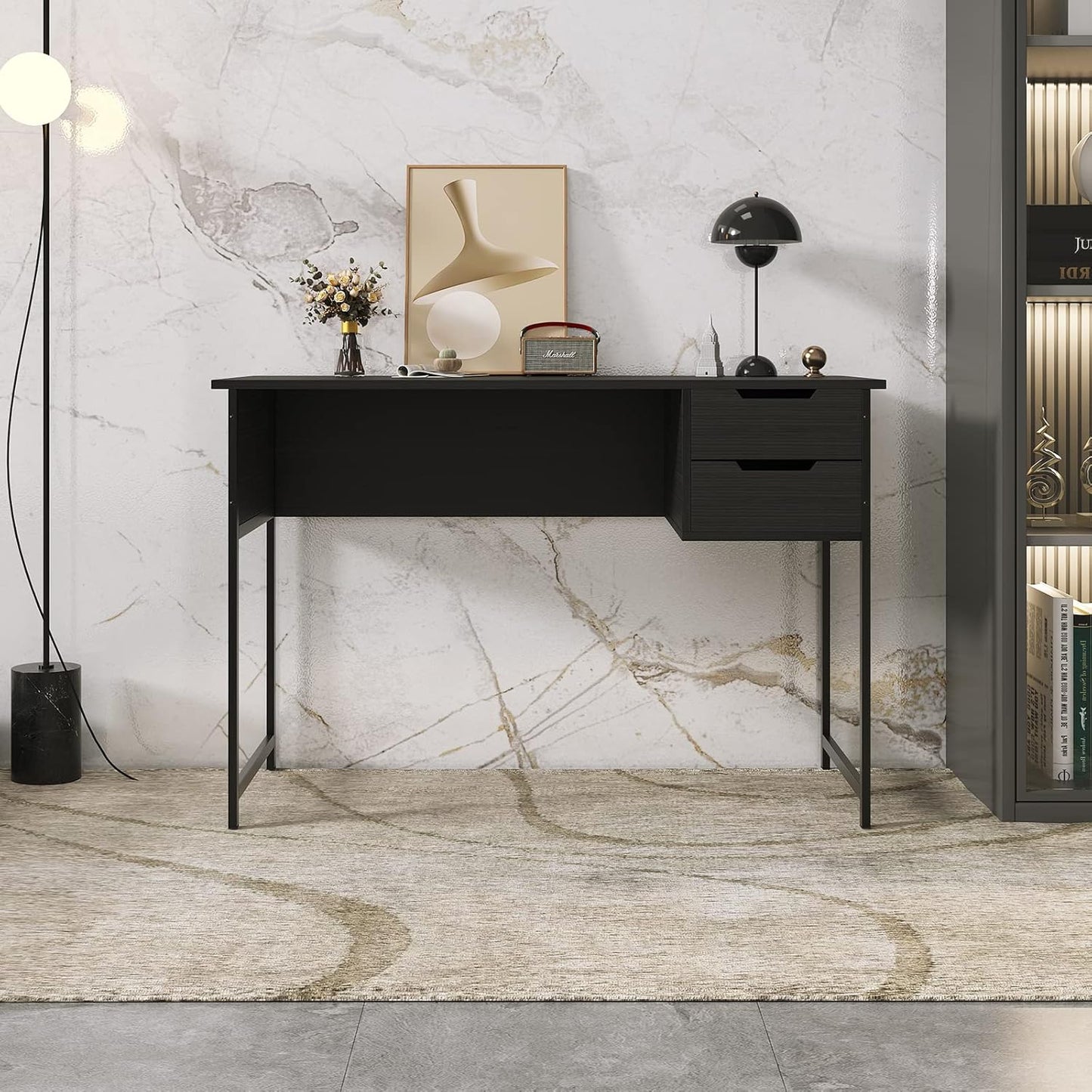 ALISENED Small Computer Desk with Drawer Home Office Desks for Small Spaces, 39.4 Inch Writing Desk Work Desk PC Table Study Desk, Modern Simple Style Laptop Desk for Bedroom