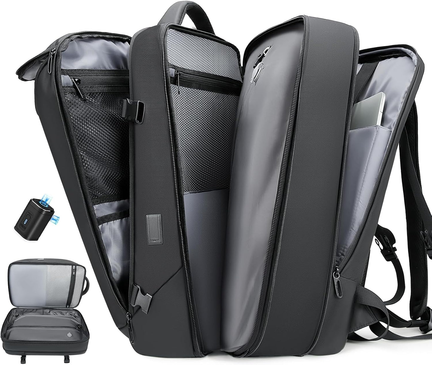 Travel Carry on Backpack 50L Expandable Flight Approved Backpacks 17.3 inch Laptop and USB Charging Port bags Water Resistant Business Back Pack for Women & Men