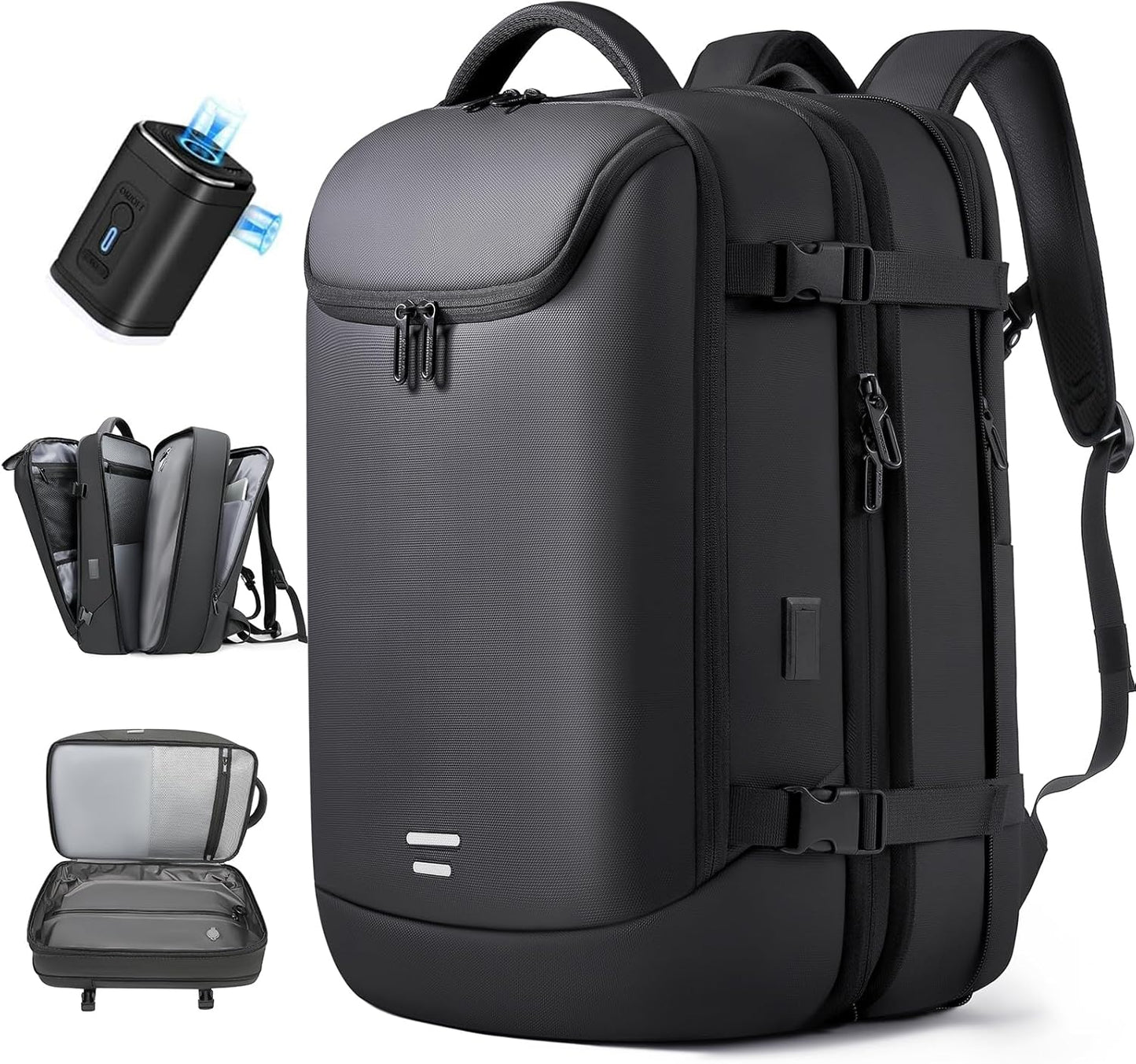 Travel Carry on Backpack 50L Expandable Flight Approved Backpacks 17.3 inch Laptop and USB Charging Port bags Water Resistant Business Back Pack for Women & Men