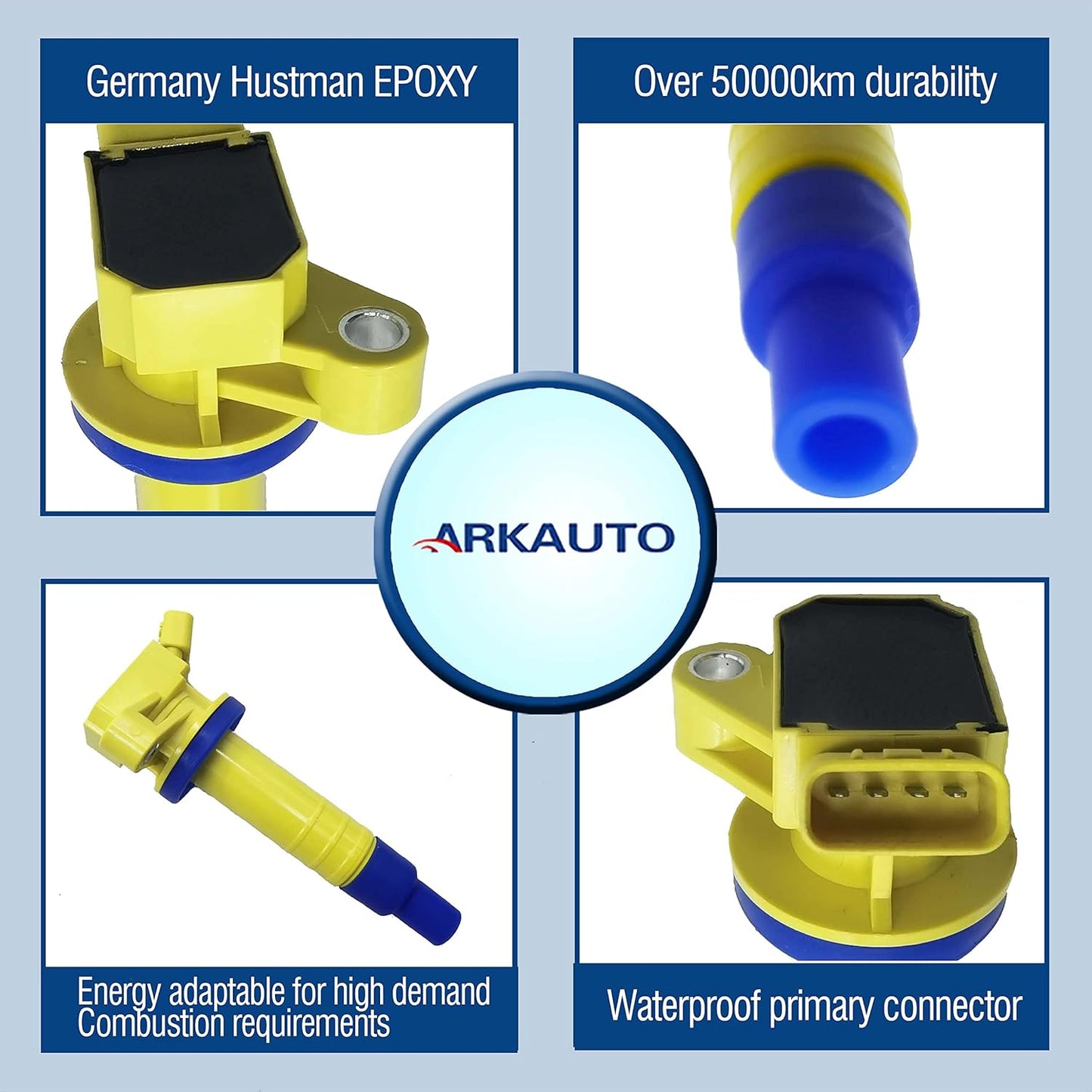 4PCS ARKAUTO HIGH PERFORMANCE IGNITION COIL 9091902239 90919T2006 90919T2002 9091902262 9008019015 UF247 C1249 FOR TOYOTA CELICA COROLLA MATRIX MR2SPYDER CHEVROLET PRIZM PONTIAC VIBE 1.8L L4 1ZZ 3ZZ