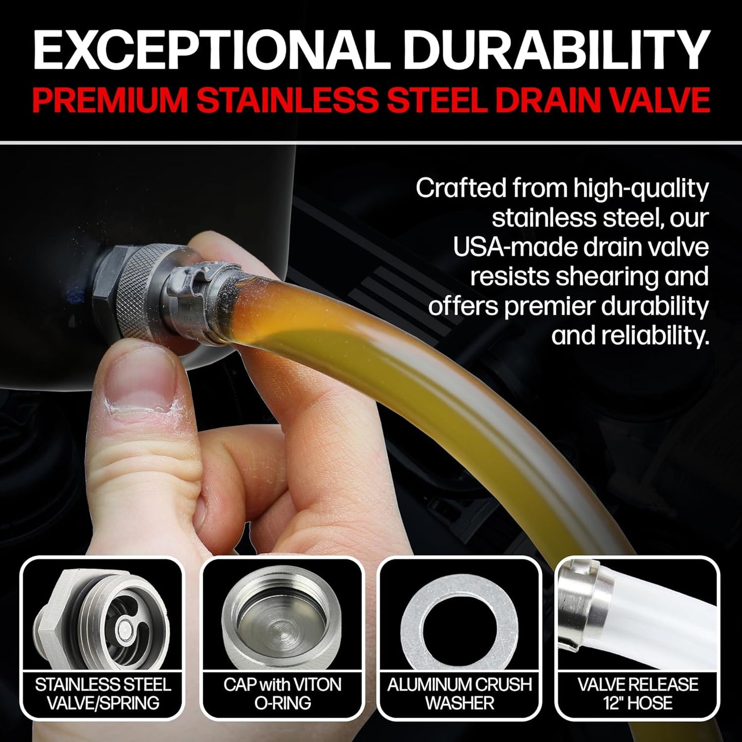Votex - Made in USA - M12 X 1.75MM Quick Easy Valve Oil Drain Plug fits Buick, Chevrolet, Cadillac, Ford, GMC - Stainless Steel - Part Number SMQDP002