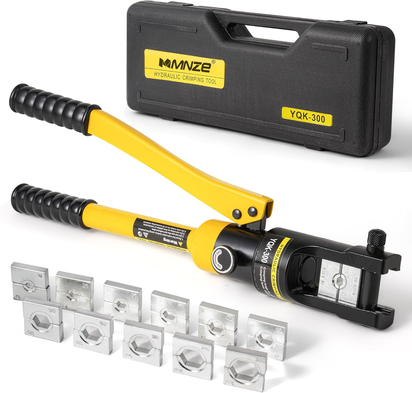 20 Ton Hydraulic Cable Lug Crimper Pliers 6 AWG to 1000 MCM Hand Operated Hydraulic Crimping Tool Kit Wire Terminal Lug Battery Crimping Crimper with 13 Dies