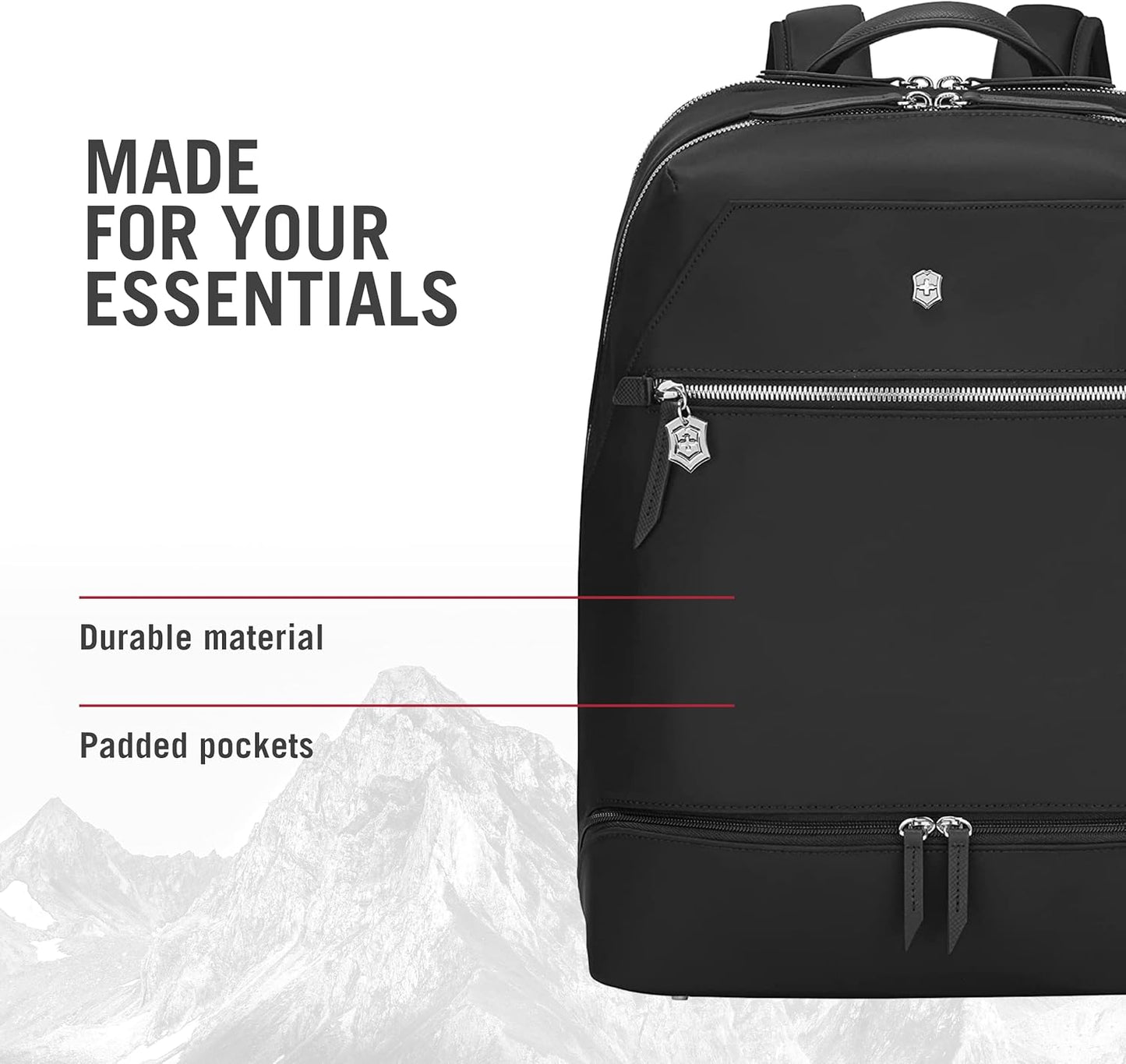 Victorinox Victoria Signature Deluxe Backpack - Professional Laptop Backpack for Women - Holds Computer & Tablet - Includes Clutch - 18 Liters, Black