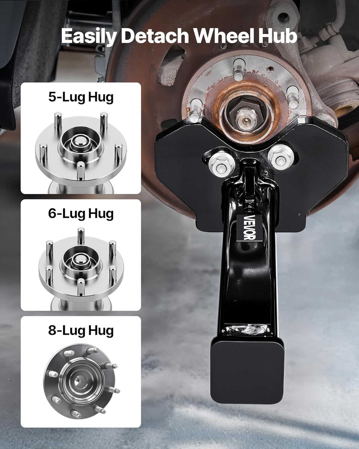VEVOR Wheel Bearing Hub Removal Tool Kit, Compatible with All Axle Bolt Hubs 5, 6, 8 Lug Hubs Buster Puller, Universal Wheel Hub Shocker, Wheel Hub Buster Tool with Nuts & Washers for Sedan SUV Truck