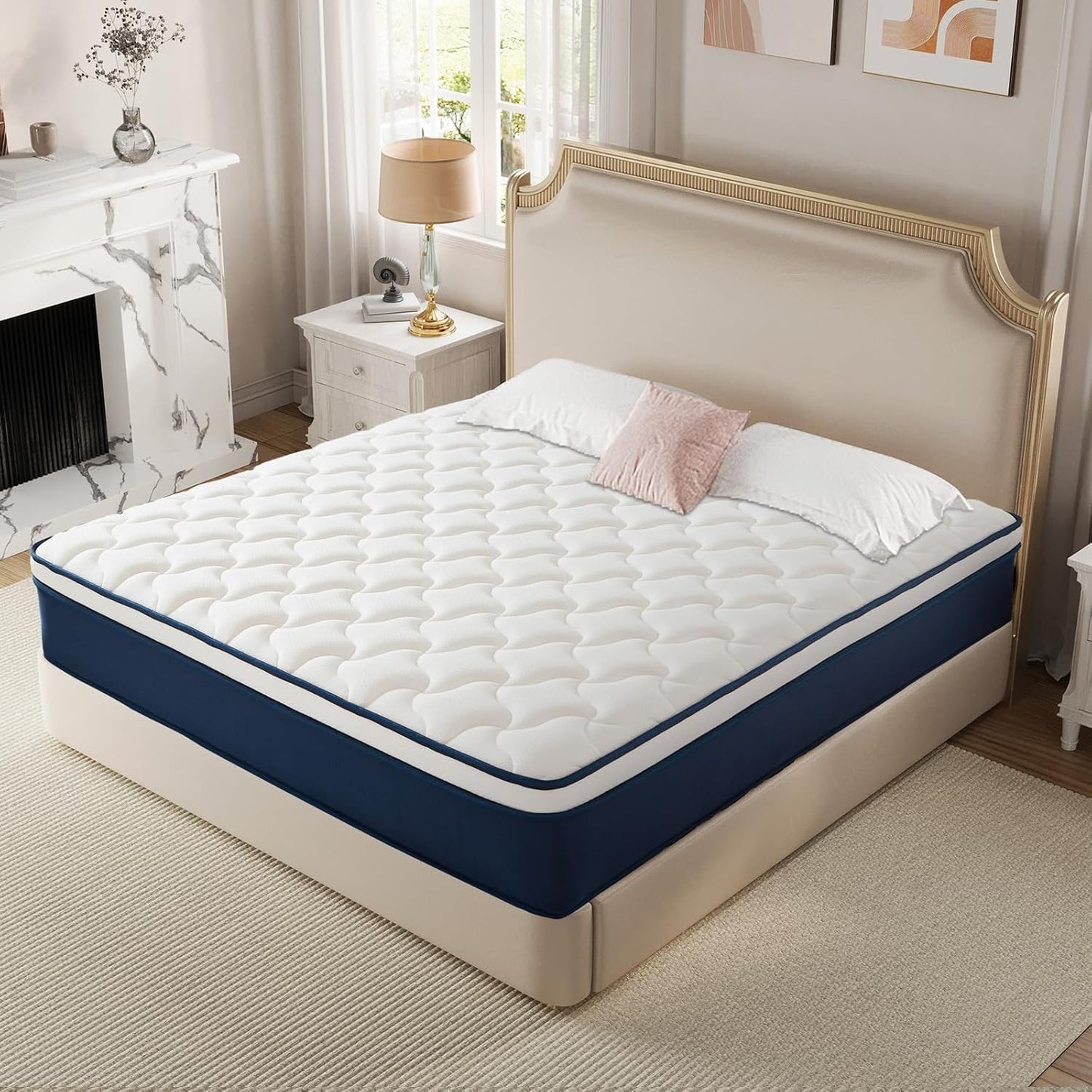 12 Inch Hybrid Queen Mattress in a Box - Gel Memory Foam & Pocket Springs for Back Pain Relief, Soft & Plush Fiberglass-Free Bed, CertiPUR-US Certified, 60x80 Inches