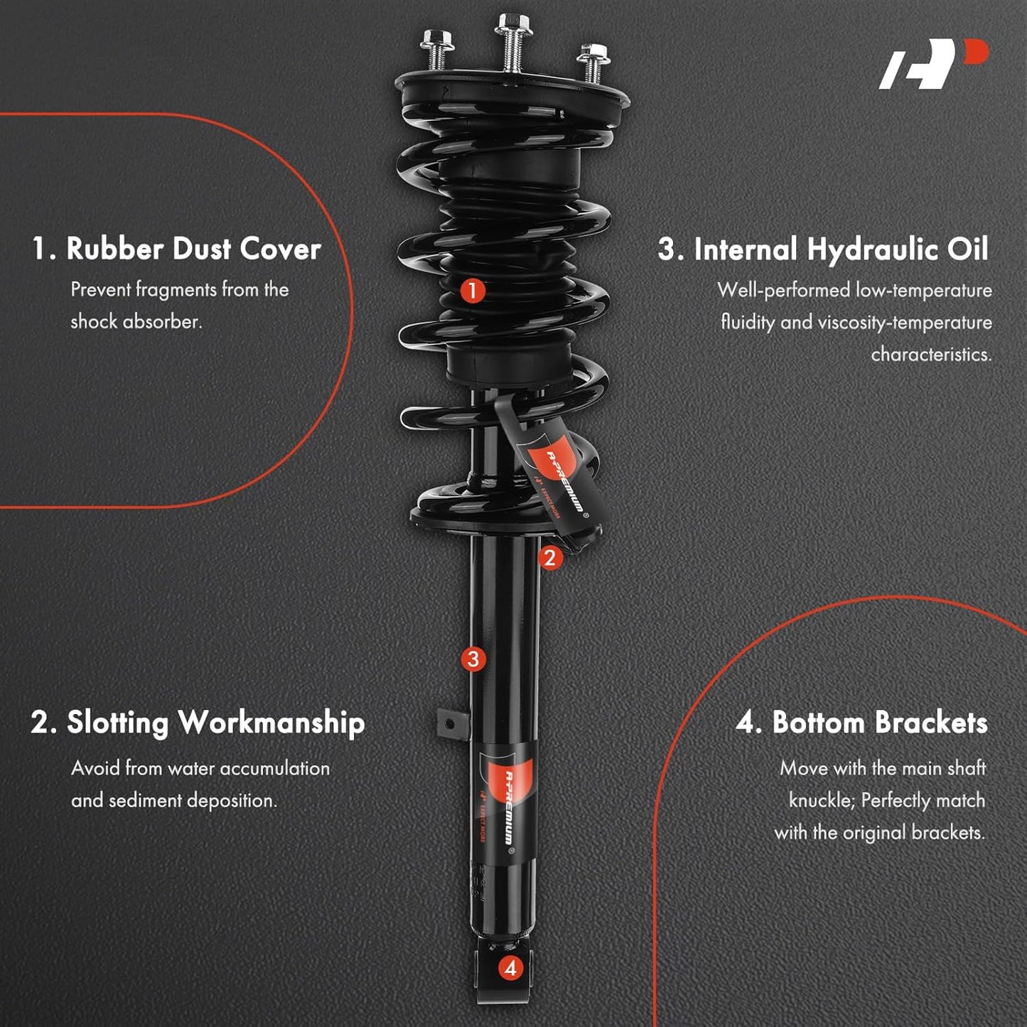 A-Premium Front Pair (2) Complete Strut & Coil Spring Assembly Compatible with Lexus IS250 IS350 2006-2013