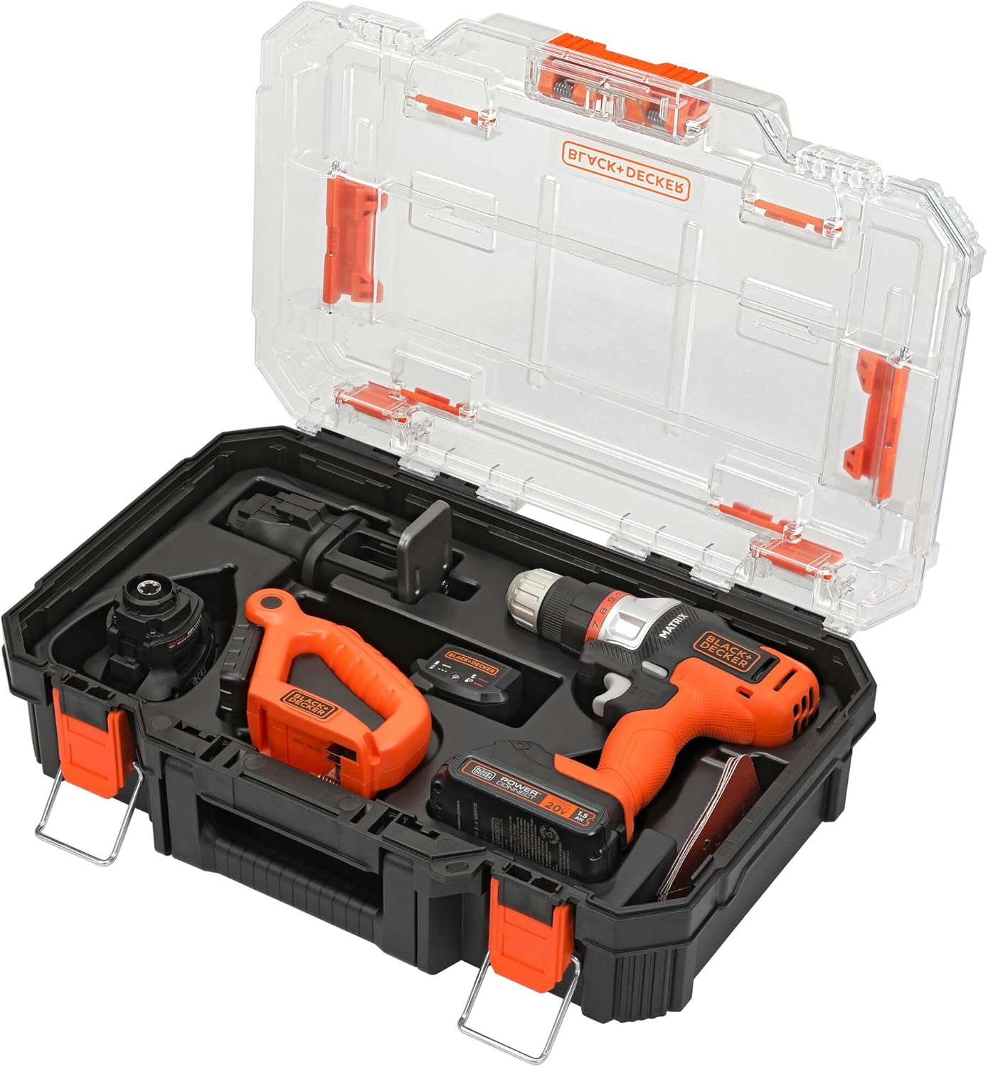 BLACK+DECKER MATRIX 20V MAX* Cordless 4-Tool Combo Kit with Storage (BDCDMT1204KITC1)