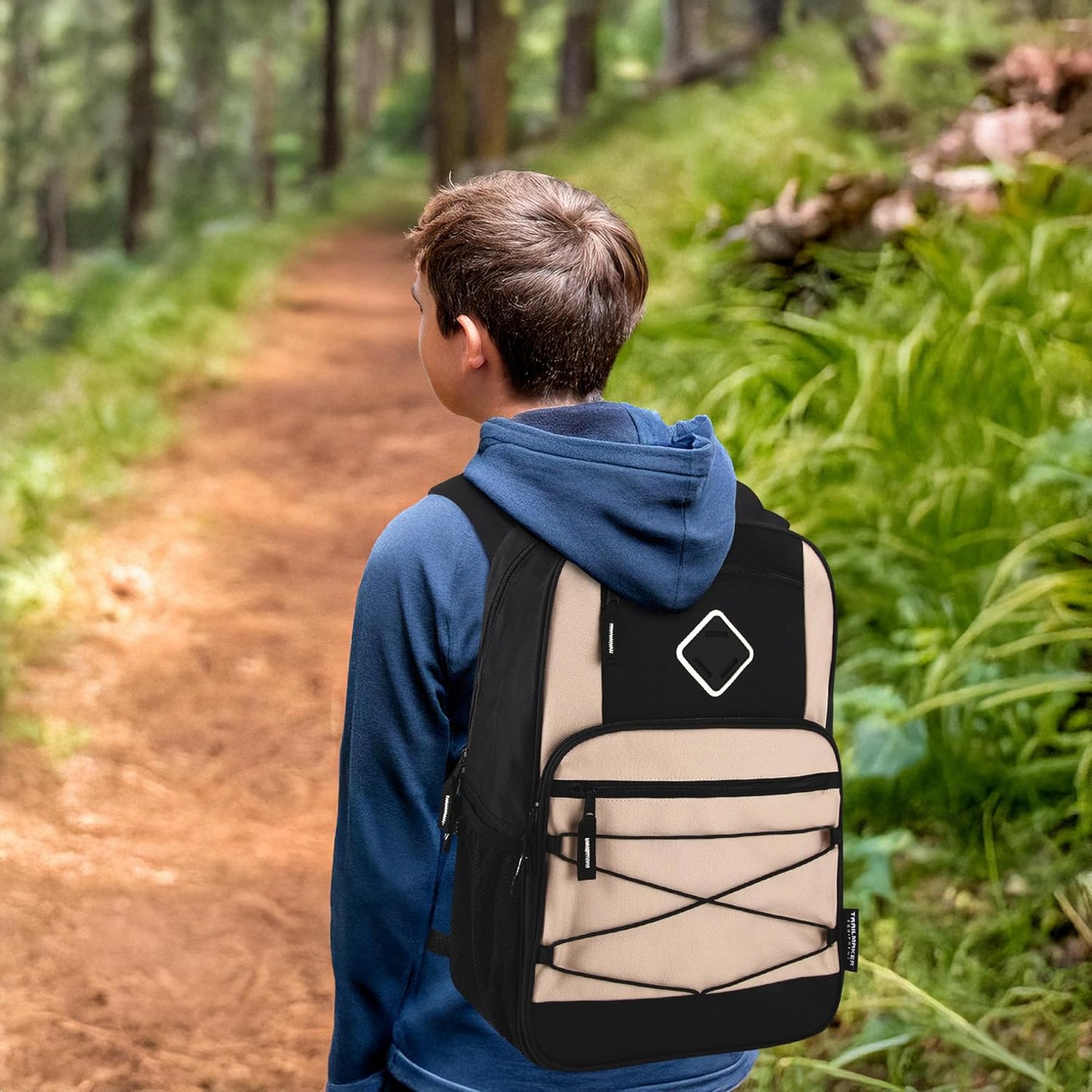 Trail maker Bulk Color Block Laptop Backpacks 24 Pack Wholesale Backpacks in Bulk for Kids Nonprofit (Male Colors Pack)
