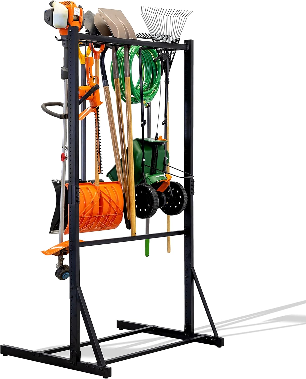 StoreYourBoard Freestanding Tool Storage Rack, Garage Floor Stand, Adjustable Garden Tool Organizer, Industrial Steel