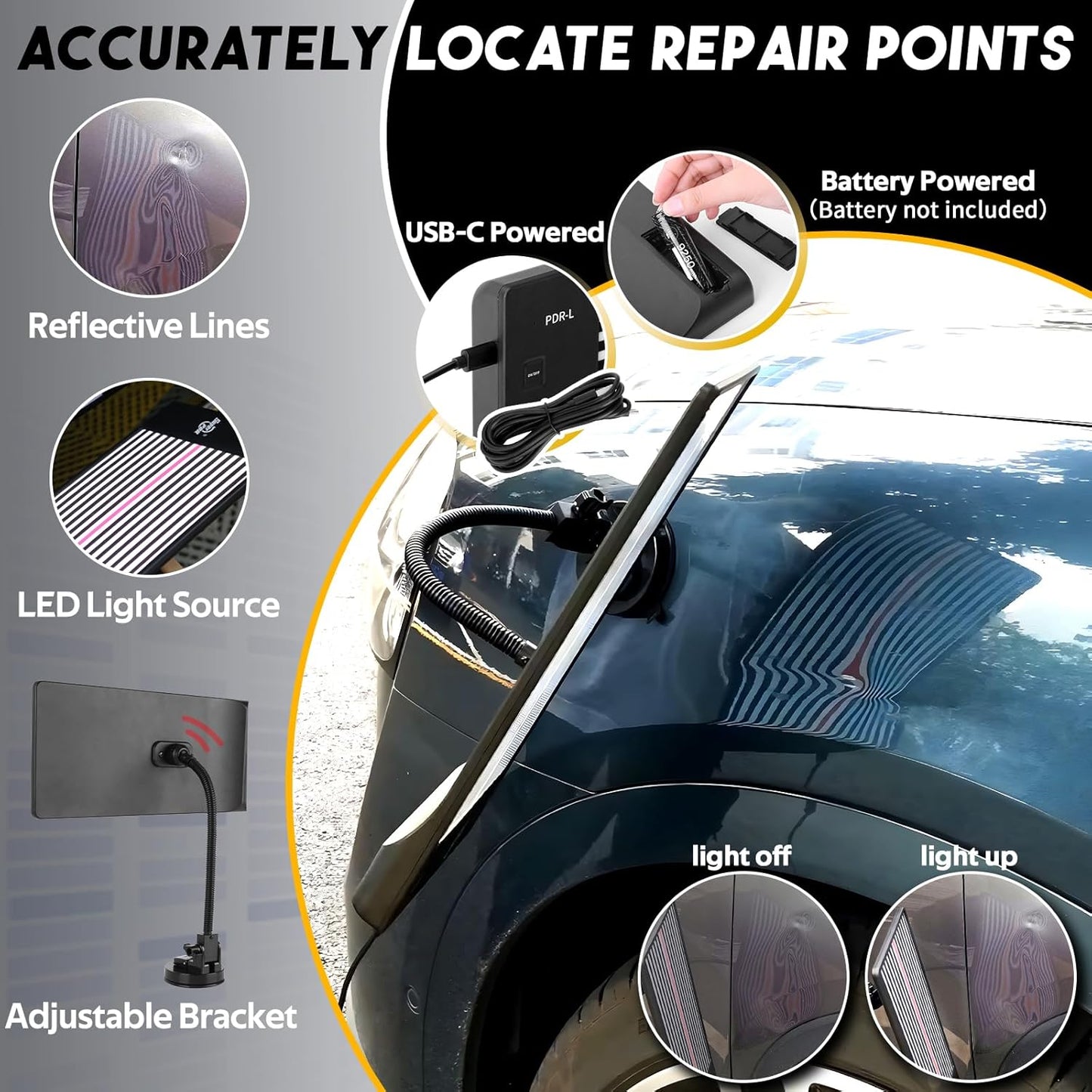 Super PDR Paintless Dent Repair Kit, Dent Puller Kit, Car Dent Removal Tools with Dent Lifter,Bridge Puller,Slide Hammer 2 in 1 T-Type Slide Hammer for Repair Door Ding, Creases and Hail Damage