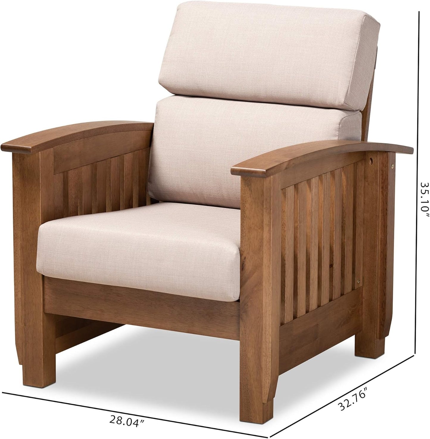 Baxton Studio Chairs, Taupe/Walnut Brown