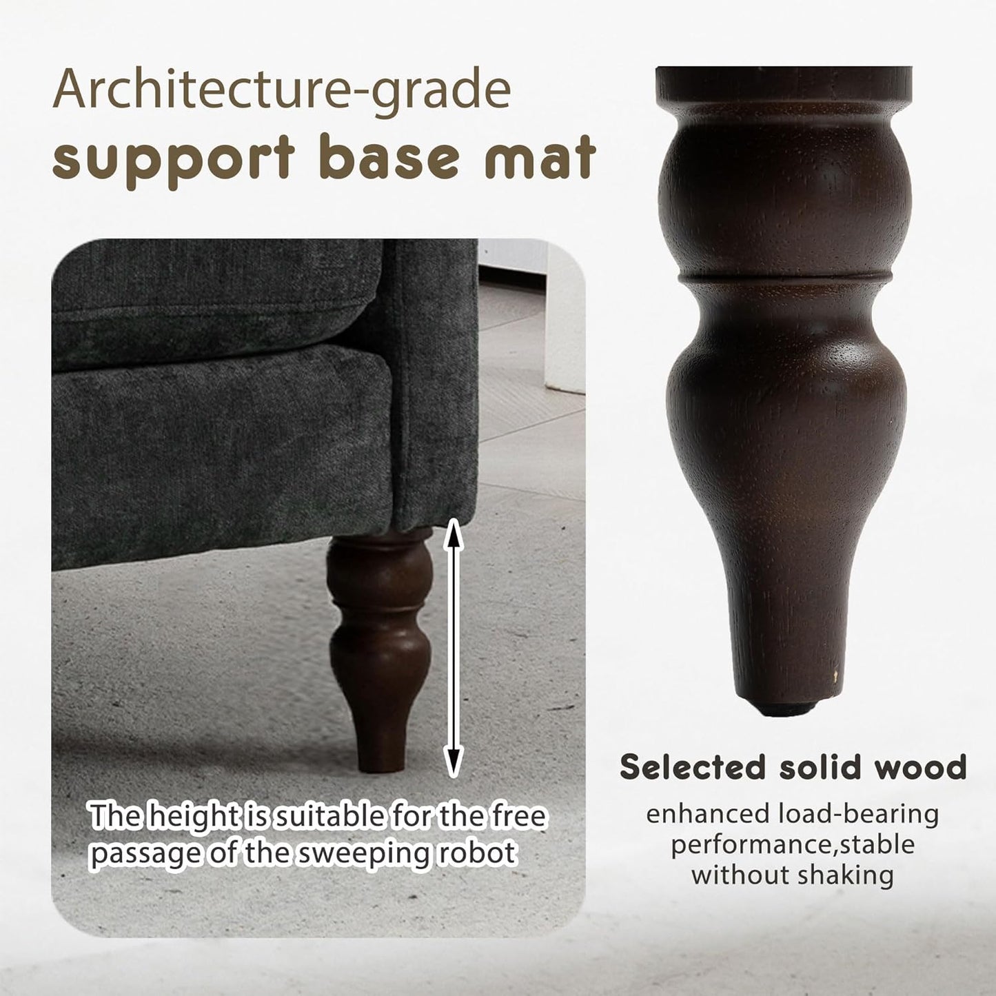 Ball & Cast Mid-Century Accent Chair for Living Room,Reading Chair for Bedroom with USB Ports&Side Pocket,Modern Accent Arm Chair W/Wide Backrest&Retro Wood Legs,Chenille Upholstered Comfy Chair,Gray