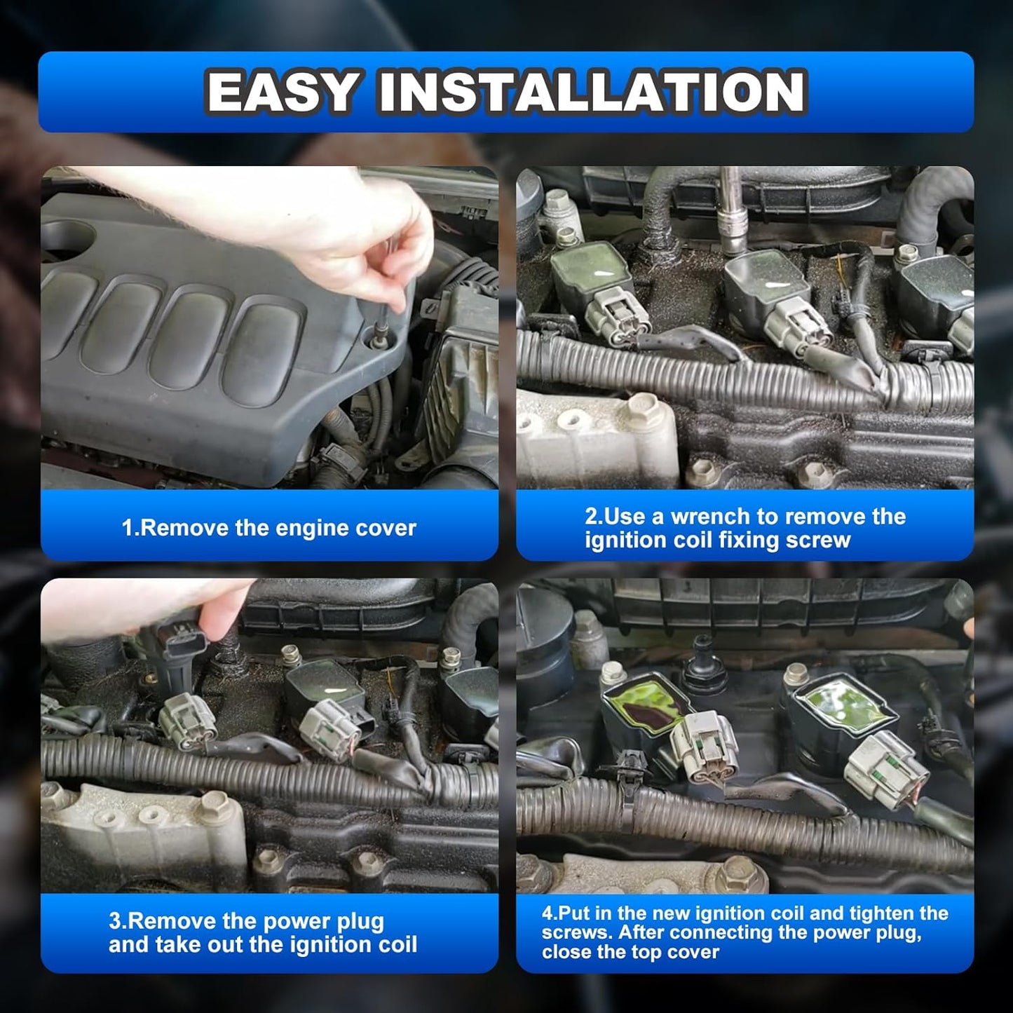 Set of 6 Ignition Coil Packs and Iridium Spark Plug Compatible with Nissan Infiniti Quest Maxima Pathfinder Murano Altima QX60 FX35 Q50 3.5L V6 Replace# UF550, 22448-JA10C, C1670