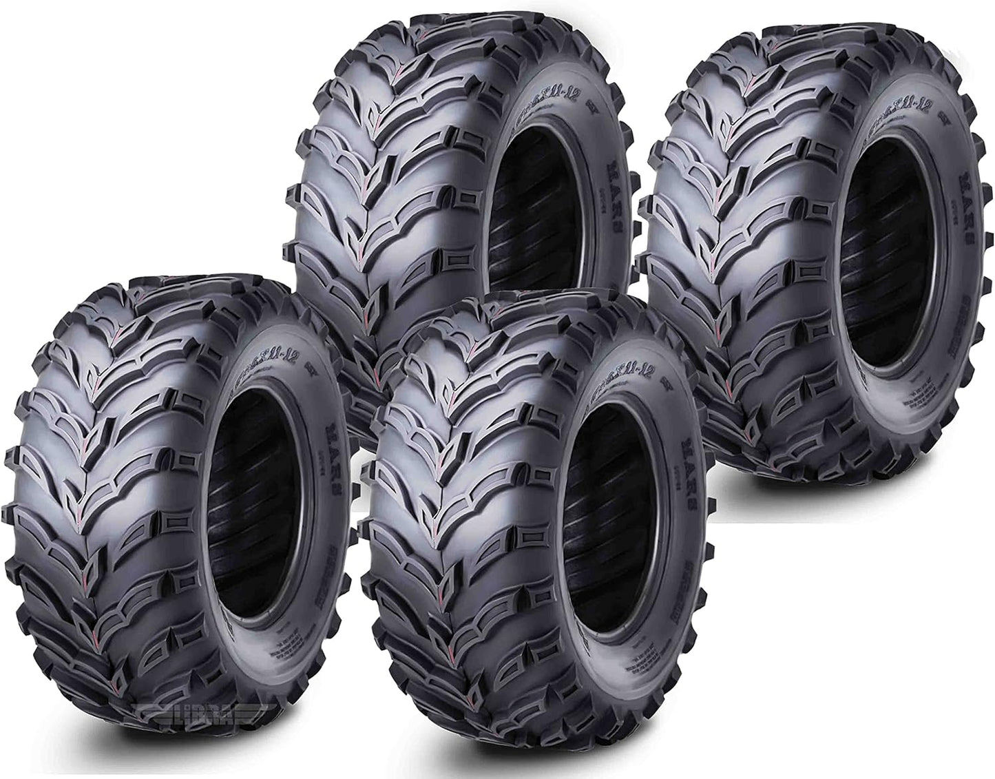 ROADGUIDER Set 4 ATV/UTV Tires 22x7-11 Front & 22x10-9 Rear /6PR 20mm Deep Tread compatible with Honda Recon 250 Suzuki Ozark 250