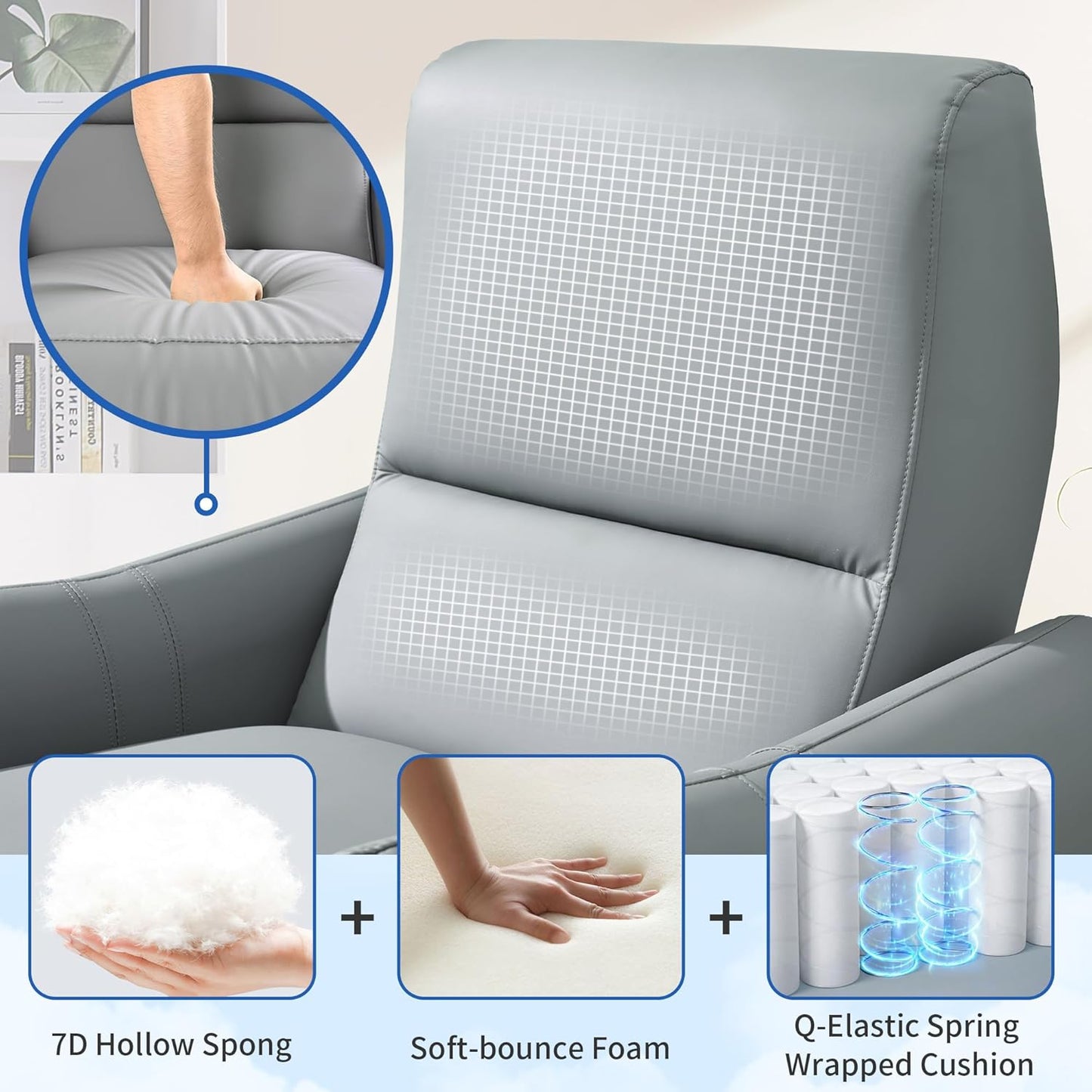 Wall Hugger Power Recliner Chair, Zero Wall Electric Recliner Chairs with USB Port, Space Saving Large Recliner for Living Room, RV, Home Theater