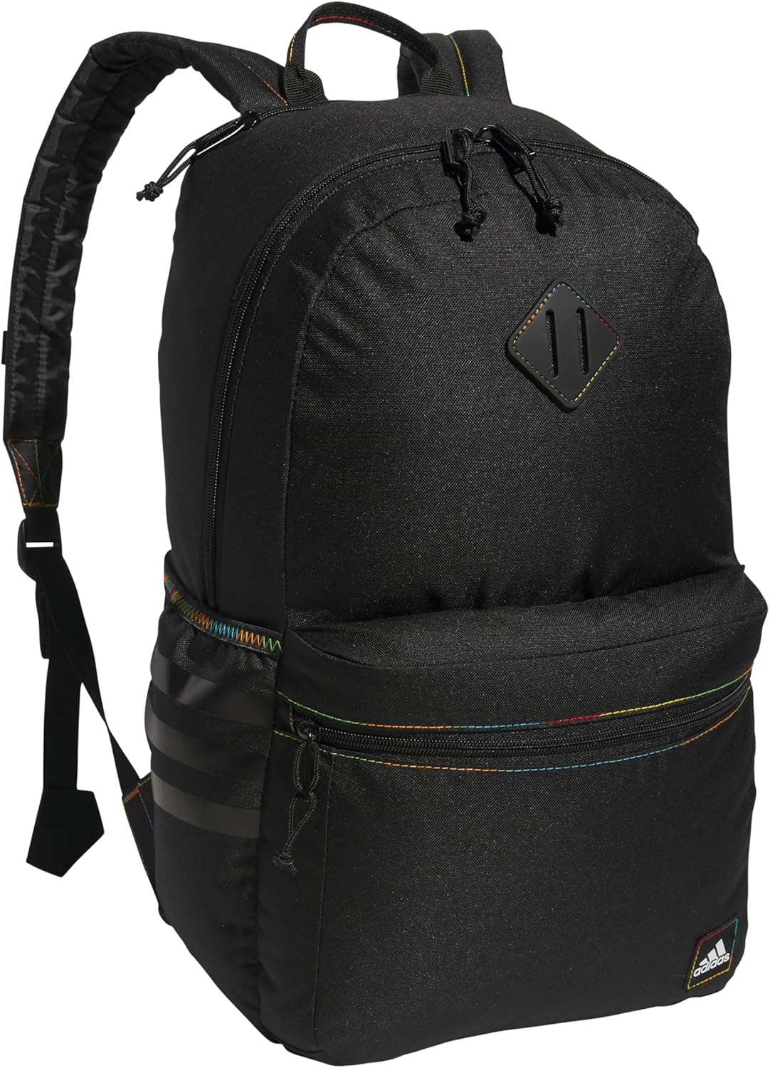 adidas 3-Stripe Classic Backpack for Men and Women, Bag with Laptop Sleeve, Woodland Floral Chalk White/Wonder Orchid Purple/5.0, One Size