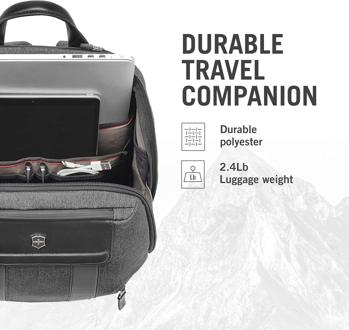 Victorinox Architecture Urban2 City Backpack - Professional Computer Backpack that Holds Laptop, Tablet & Water Bottle - Perfect Travel Bag - 17 Liters, Gray