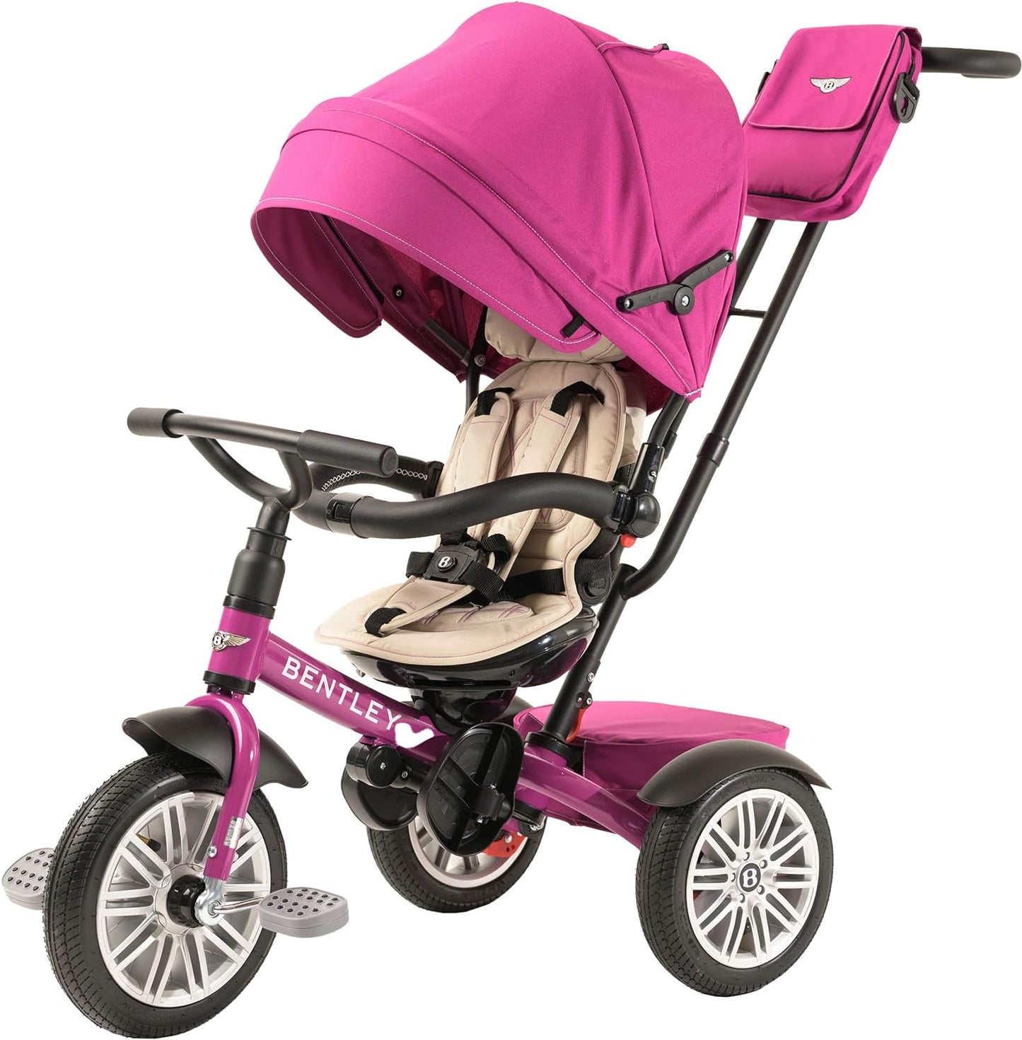 Bentley Kids Trike, All Terrain Toddler Bike 6-in-1, Officially Licensed & Designed by Bentley Motors UK, Baby Tricycle is a Compelling Statement of Performance & Luxury, Onyx Black (6m-5y+)