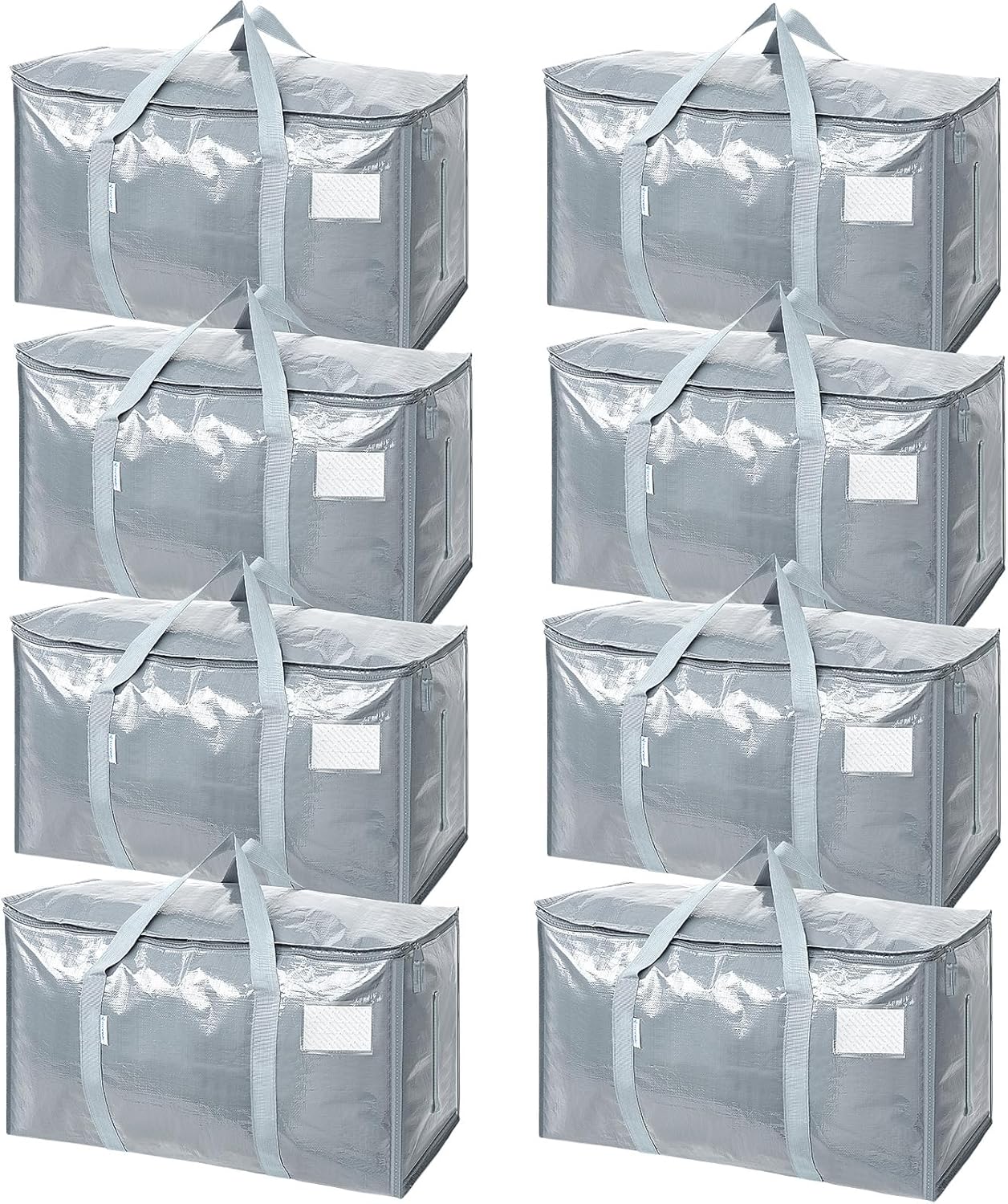 TICONN 6 Pack Extra Large Moving Bags with Zippers & Carrying Handles, Heavy-Duty Storage Tote Moving Boxes for Space Saving